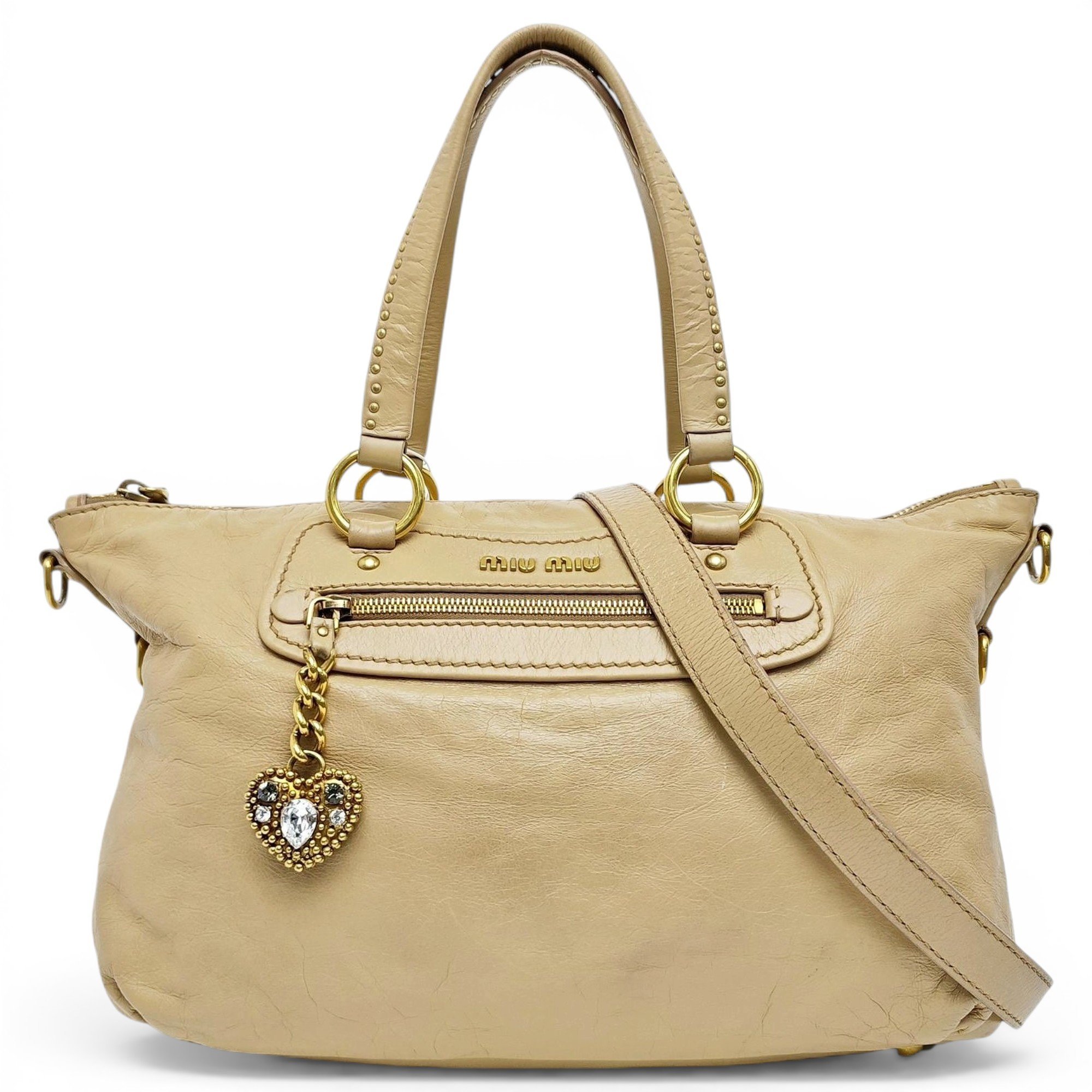 My Miu leather handbag