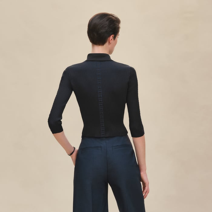 Noir Zipped Cardigan