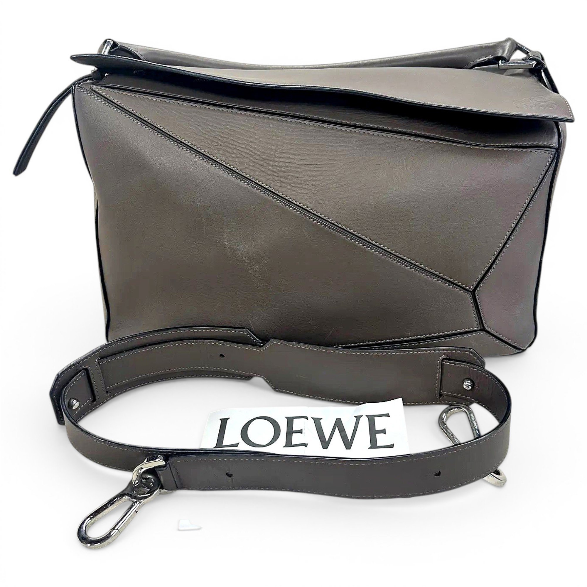 Puzzle leather handbag