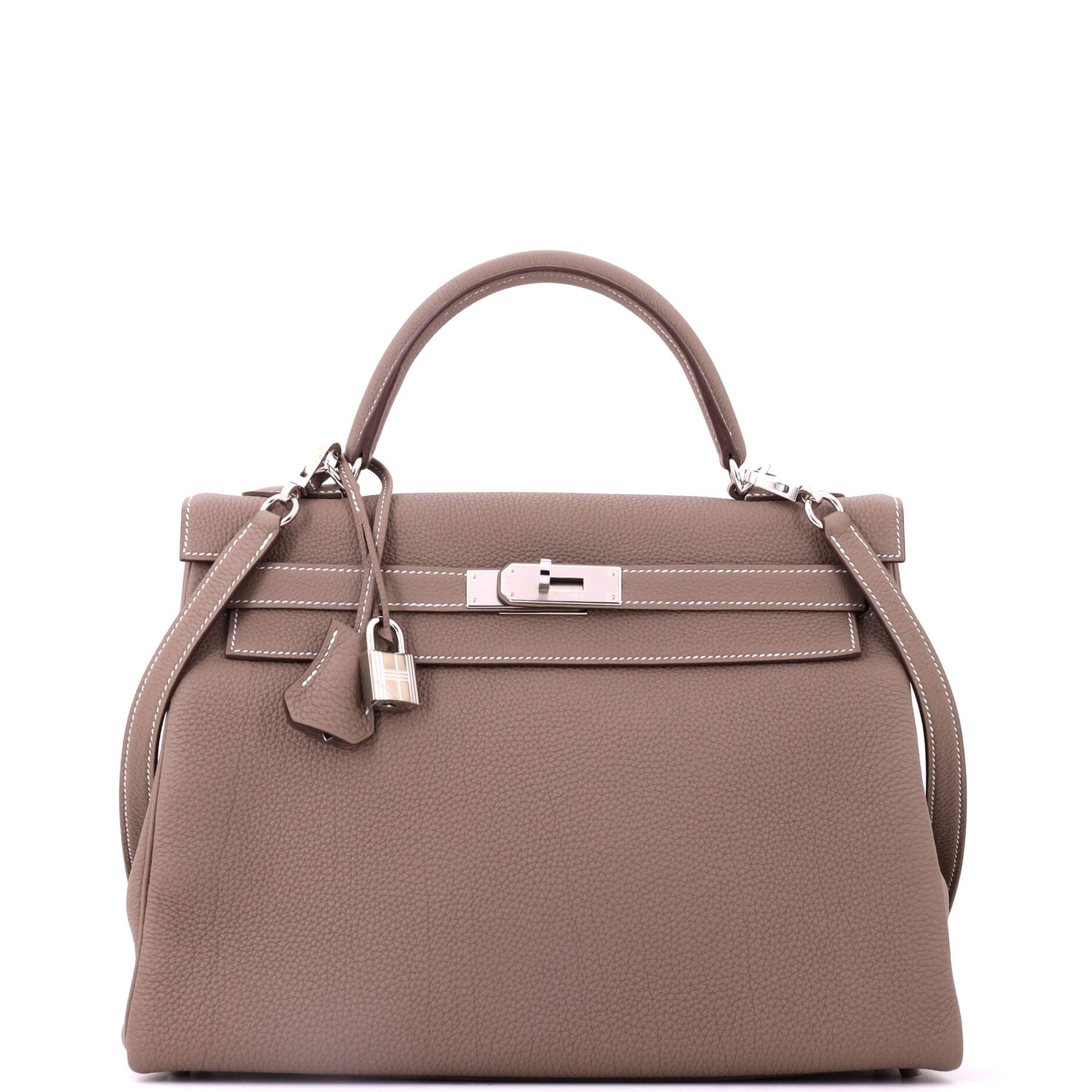 Kelly Handbag Grey Togo with Palladium Hardware 32