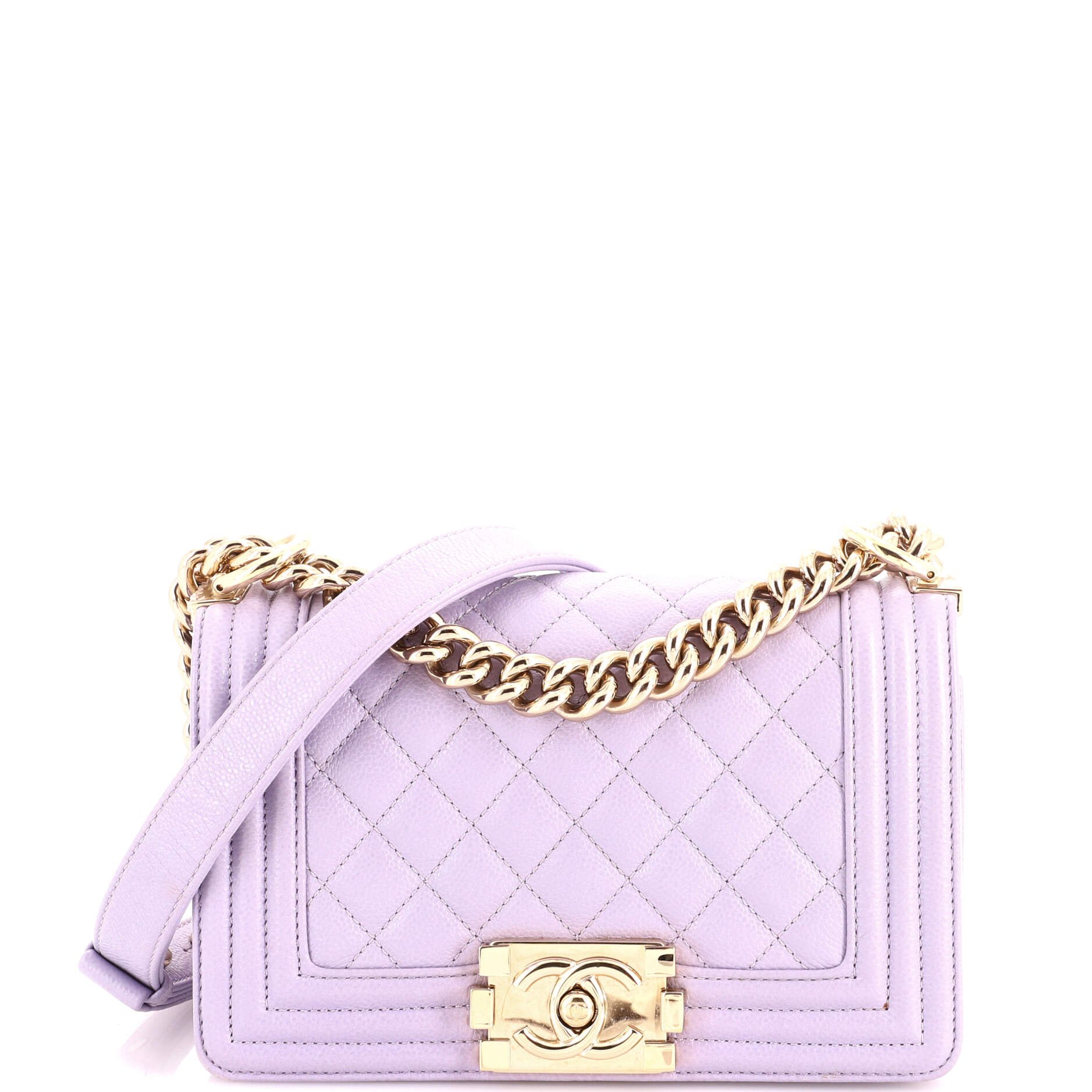 Boy Flap Bag Quilted Caviar Small