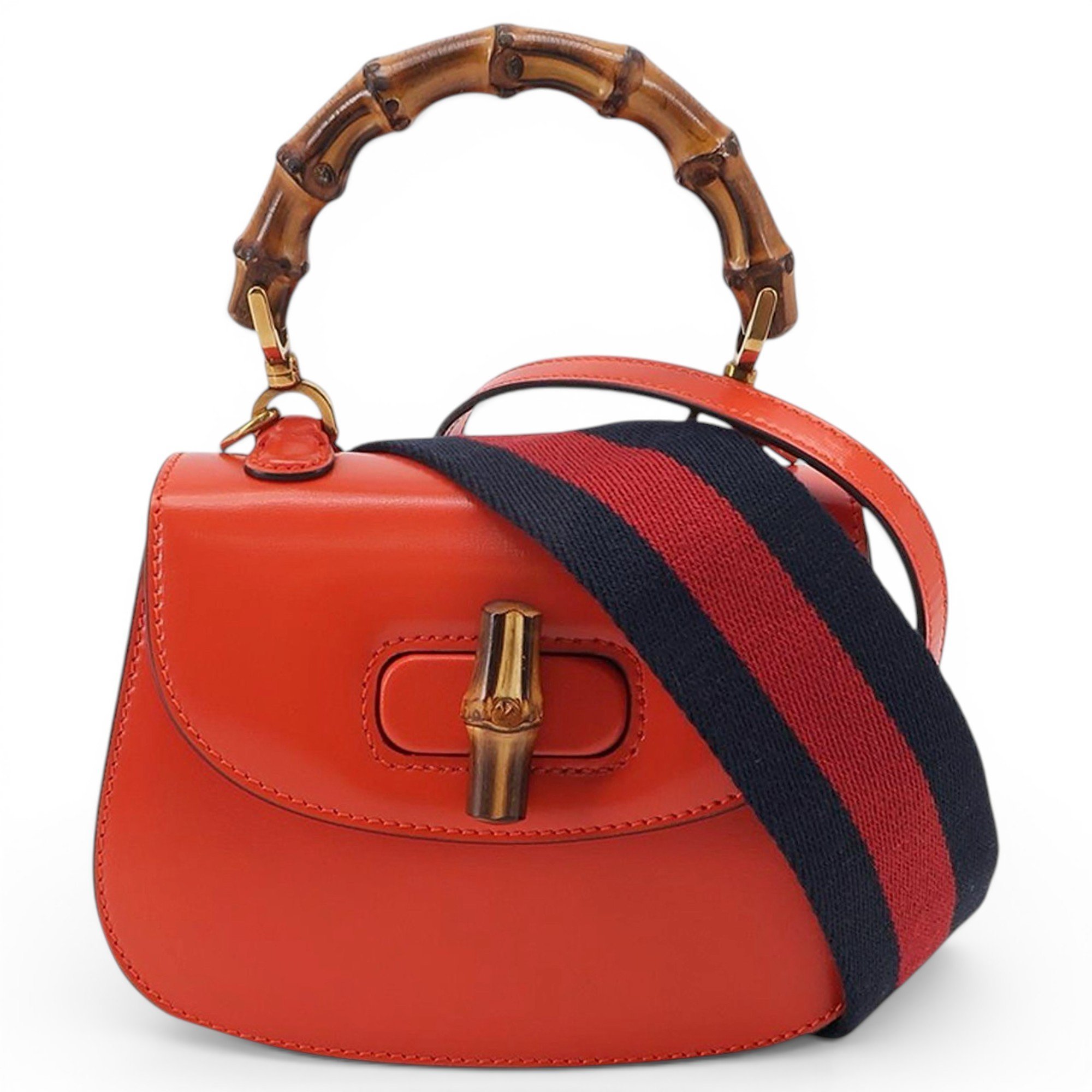 Convertible Bamboo Top Handle leather handbag