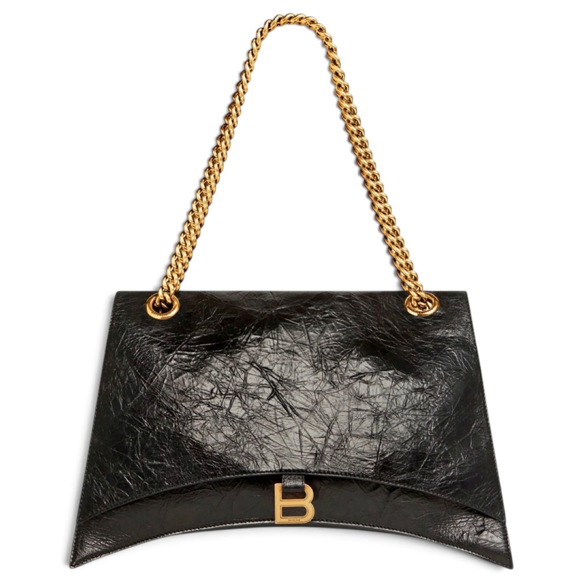 Crush leather handbag