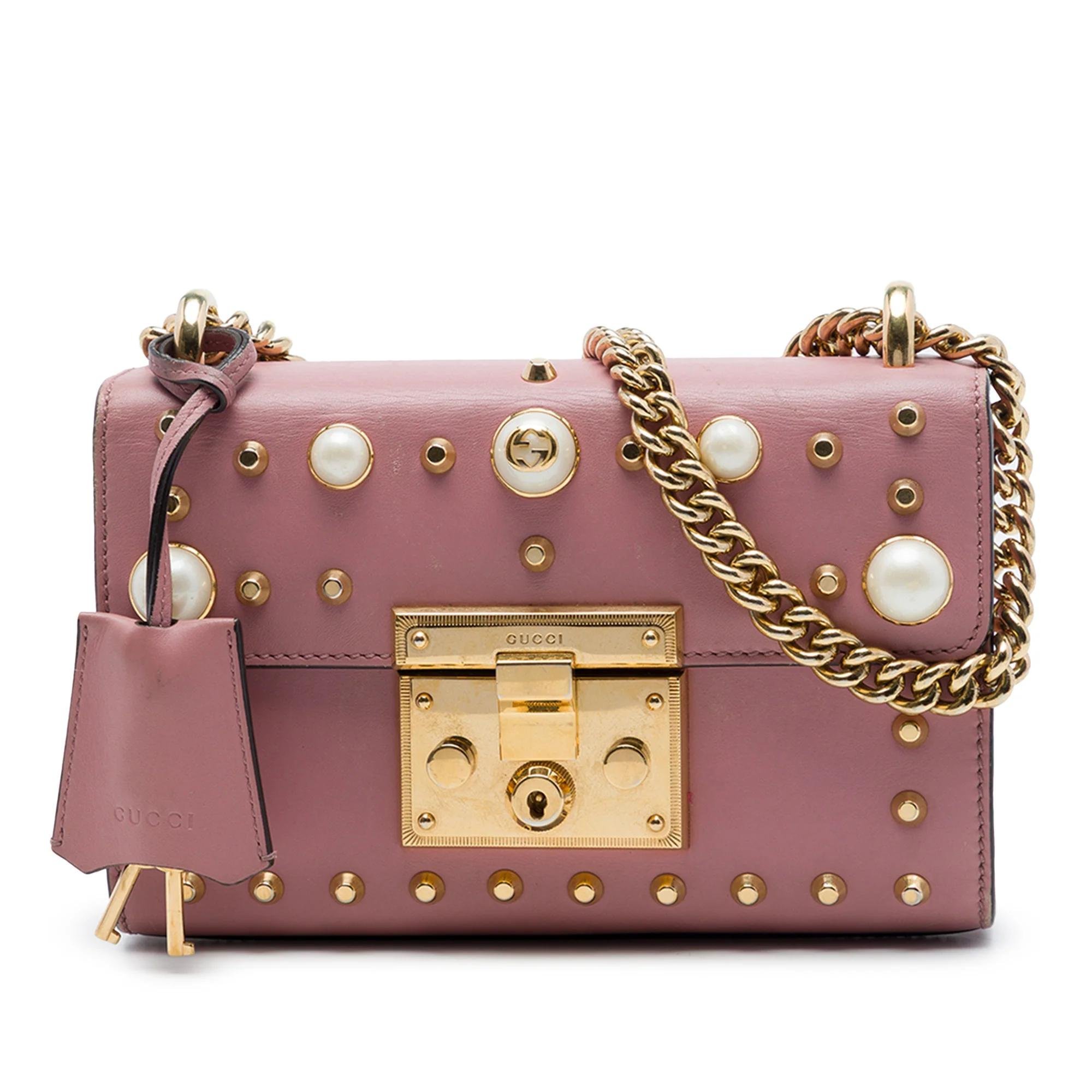 Padlock leather crossbody bag
