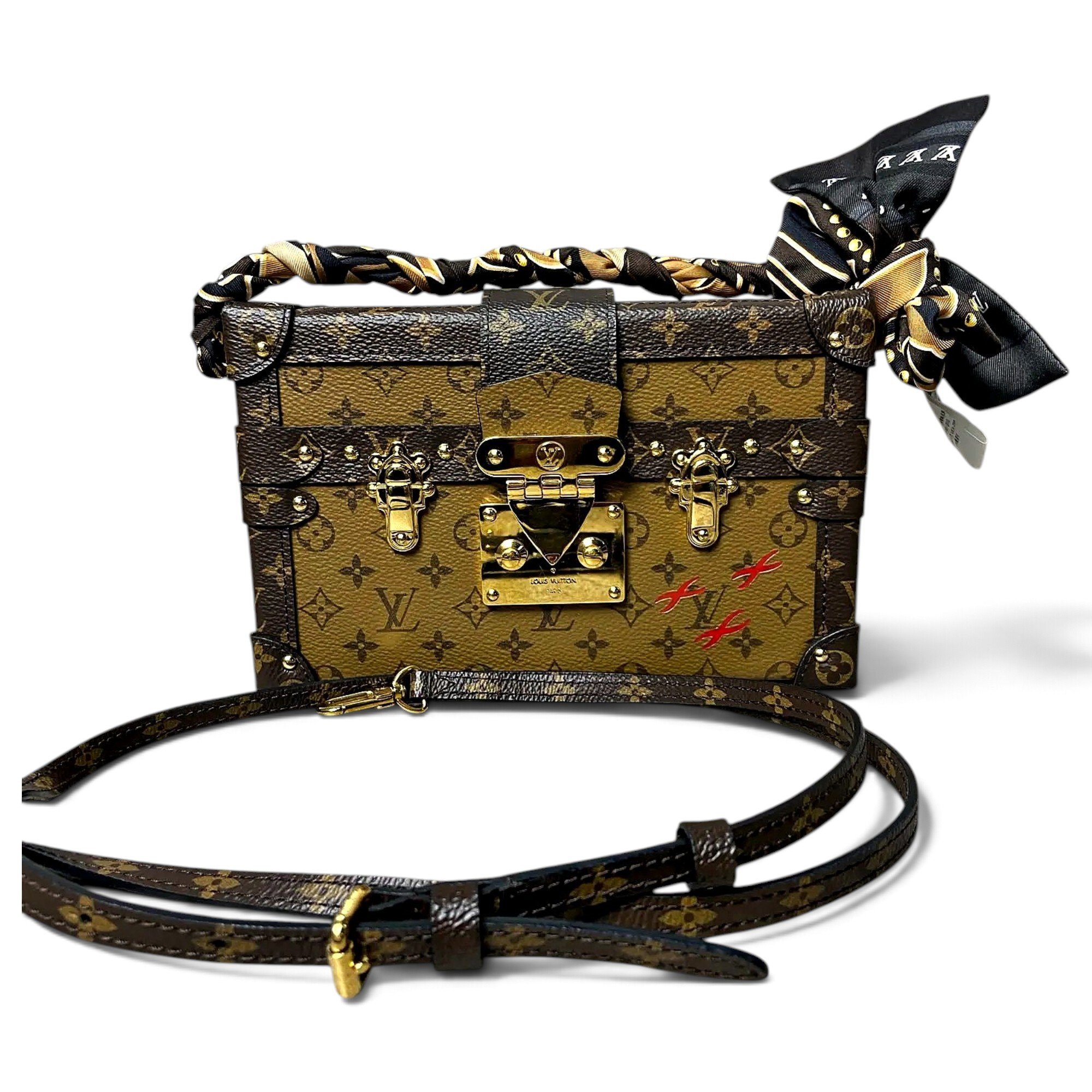 Petite Malle vinyl crossbody bag