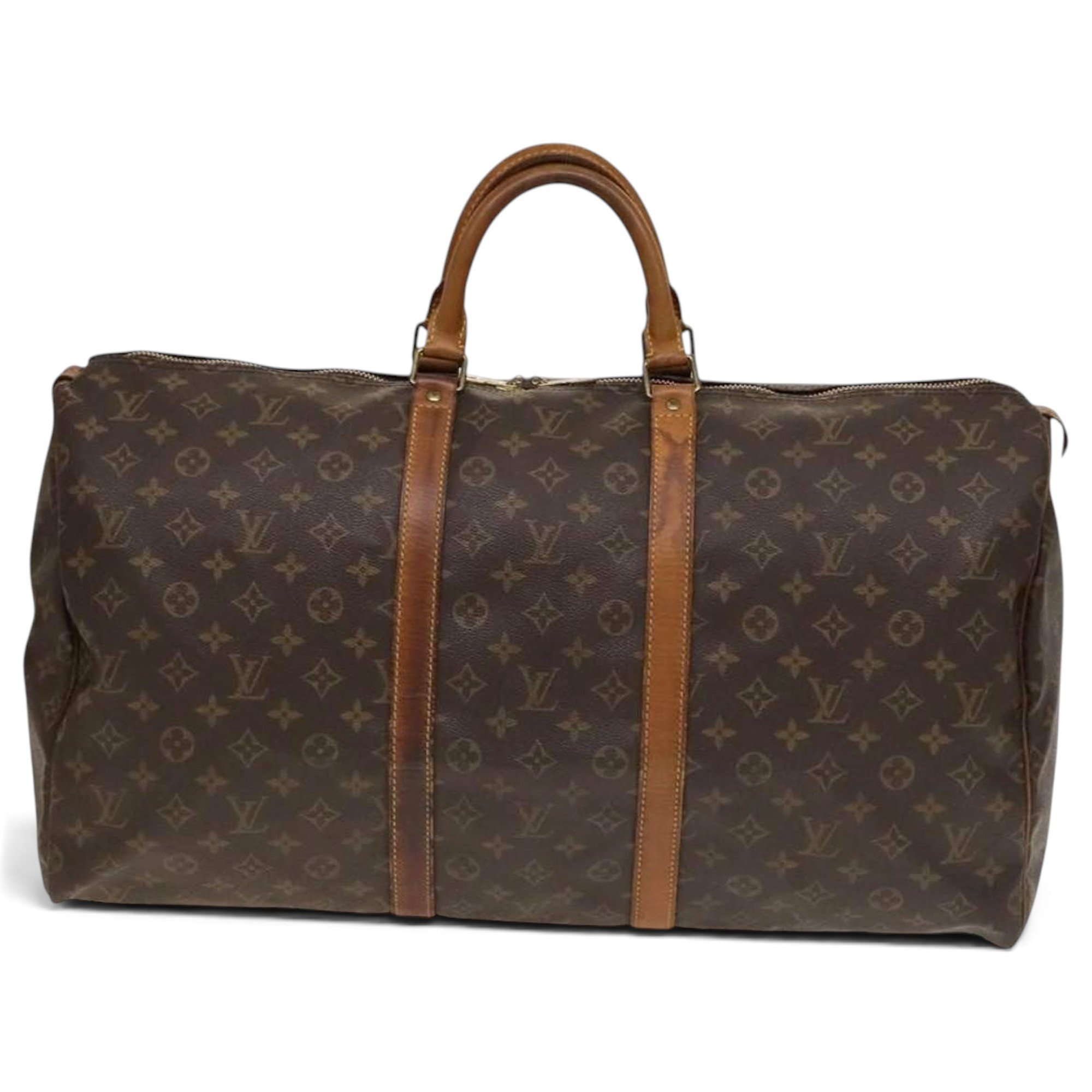 Louis Vuitton Keepall leather travel bag