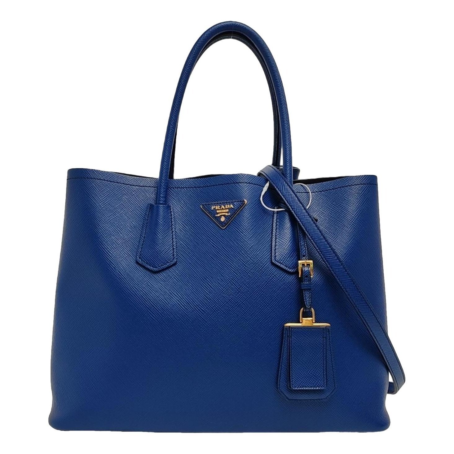 Double leather handbag