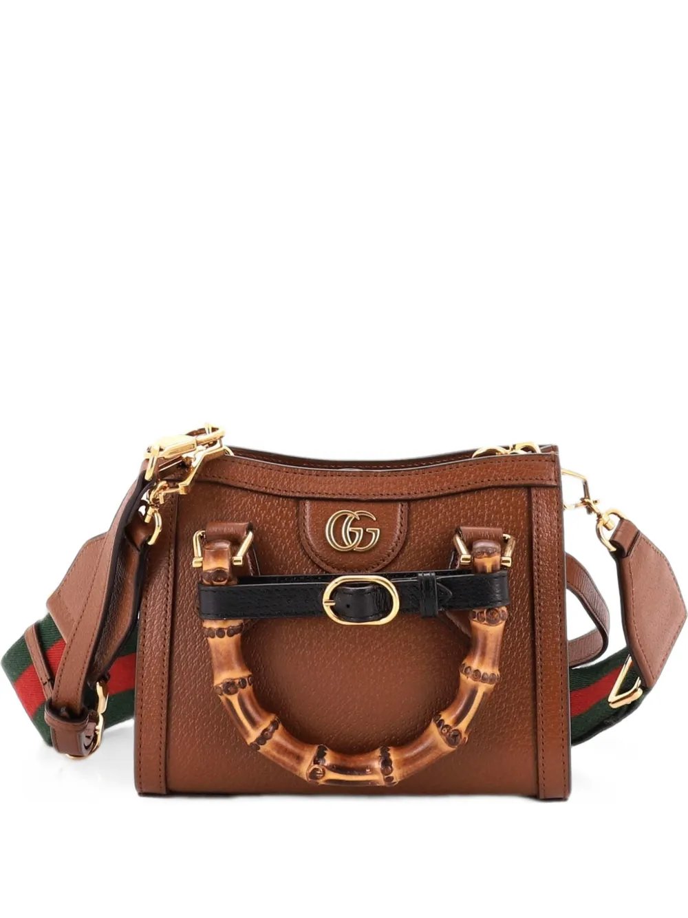 Diana NM Bamboo Handle Tote Leather Mini crossbody bag