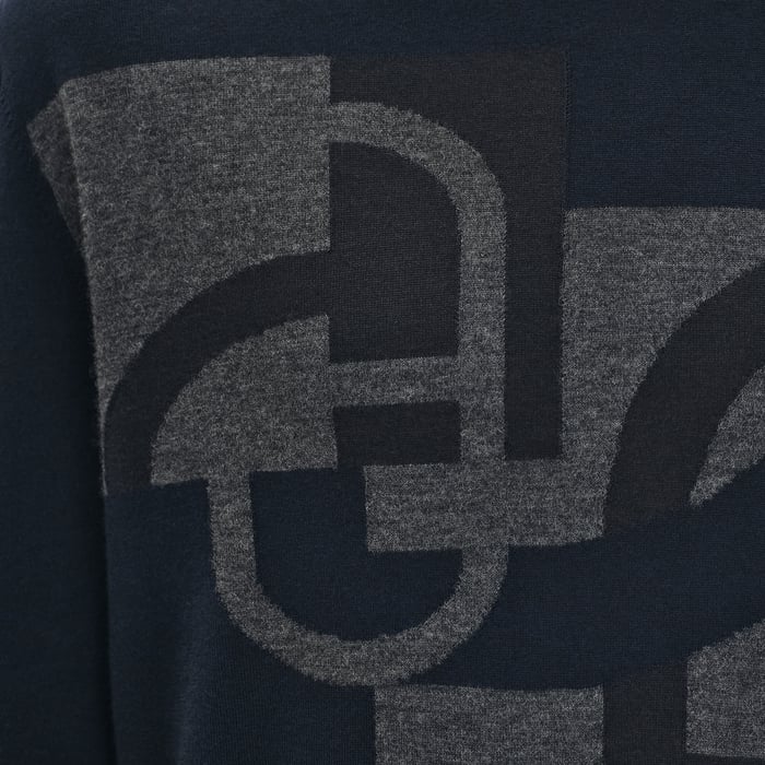 Marine "Maillon En Calque" Crewneck Sweater