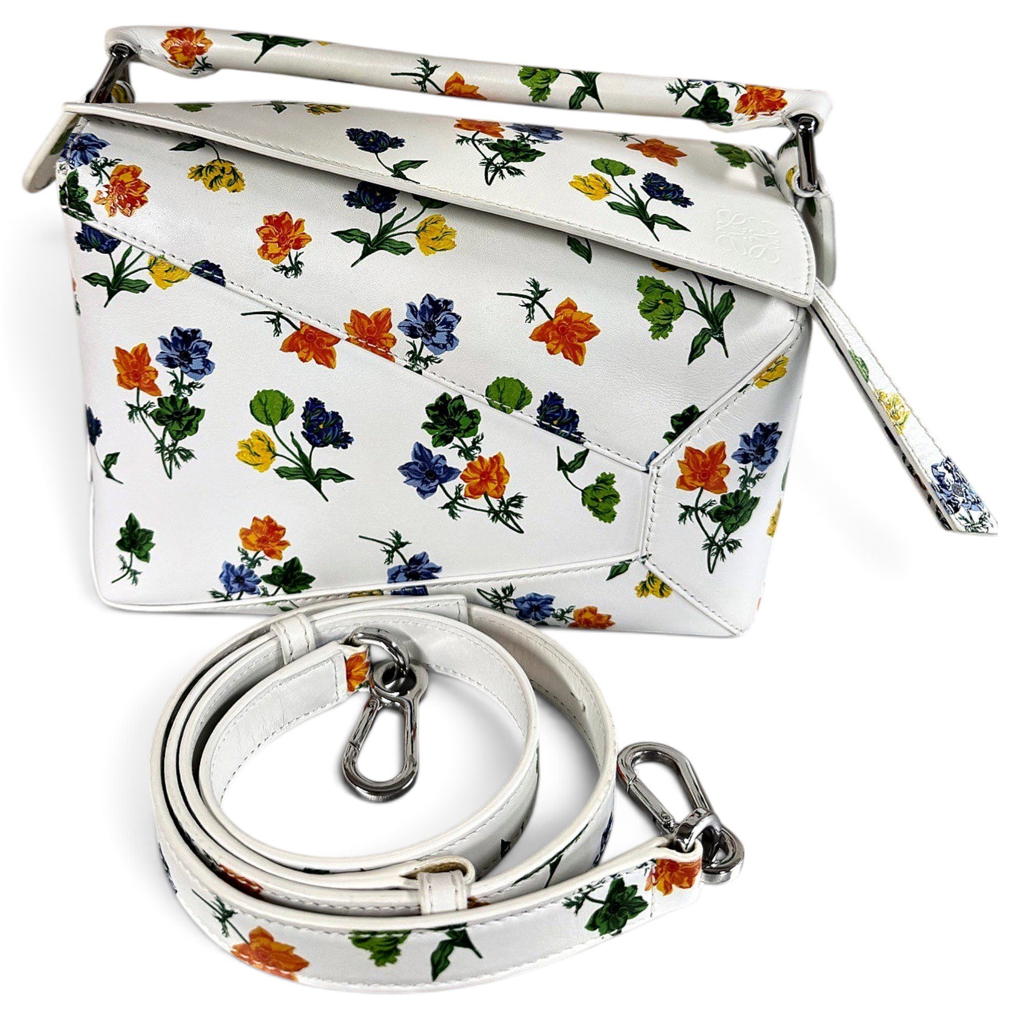 Puzzle leather handbag