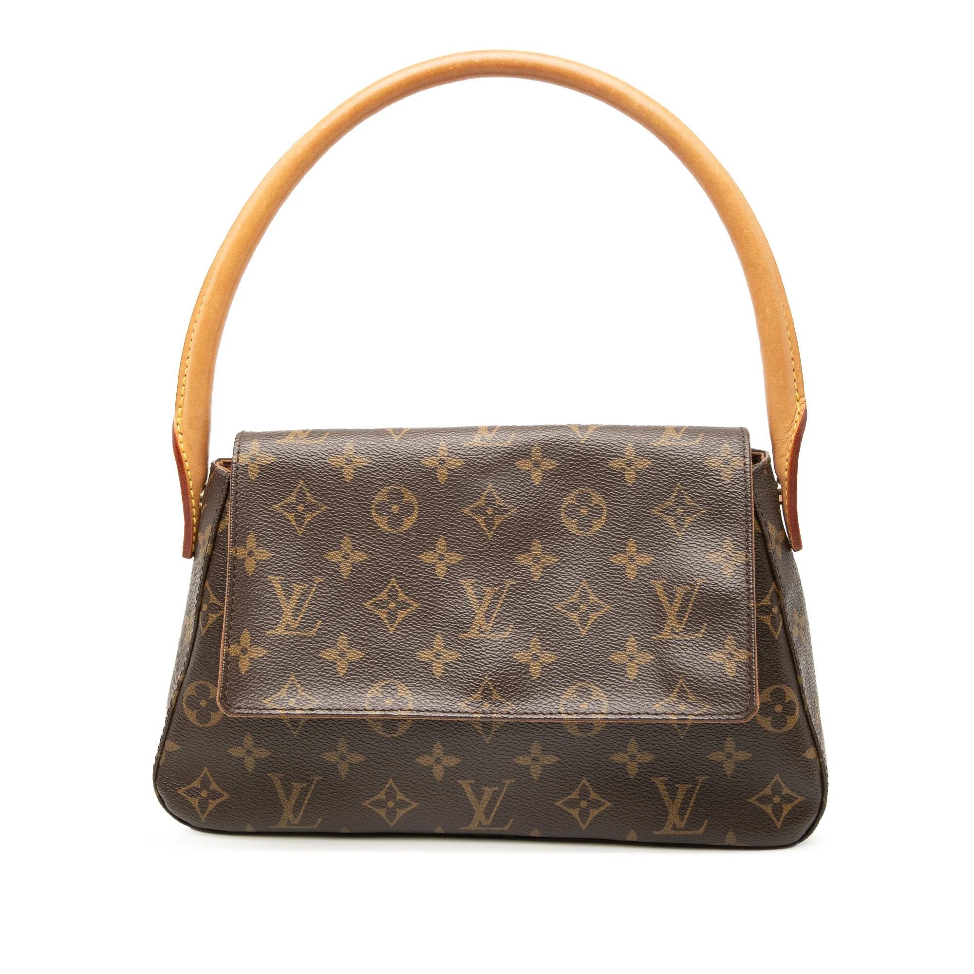 Looping leather handbag