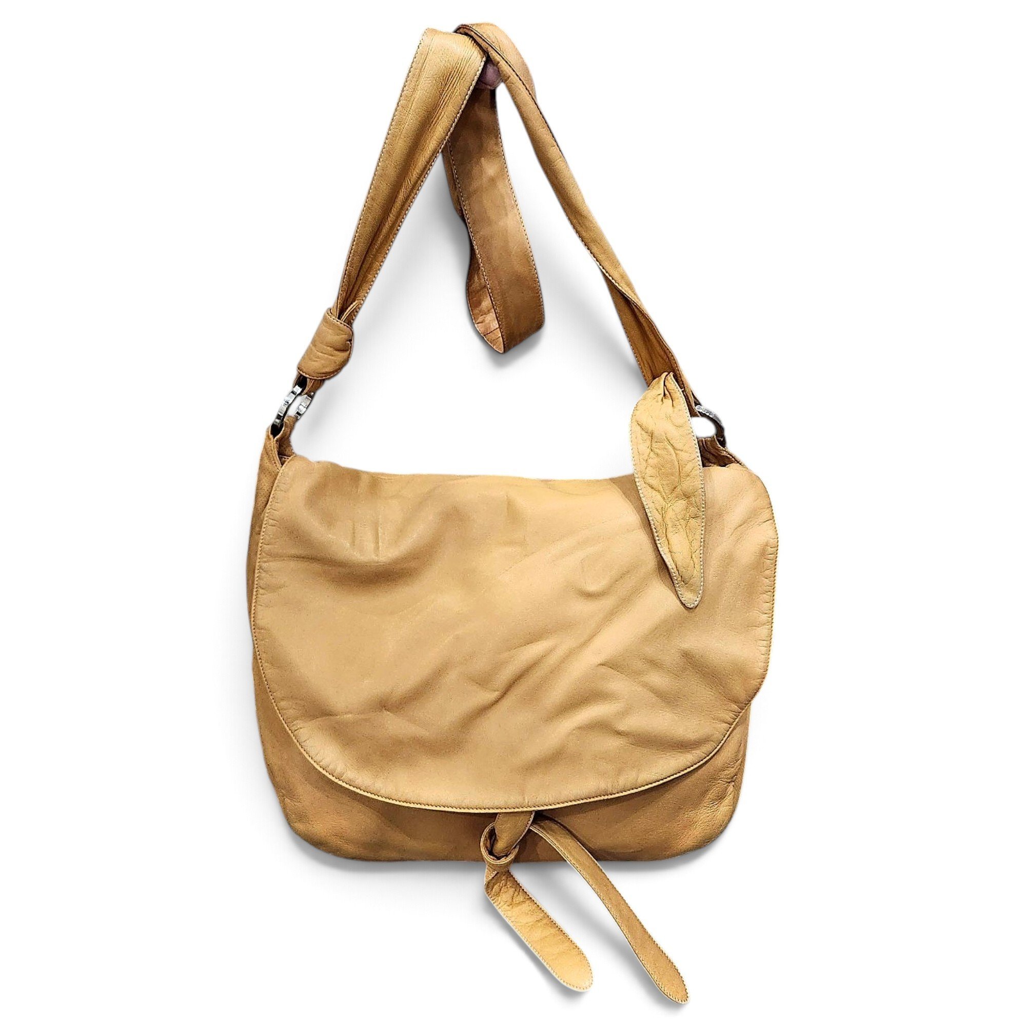 Heel leather handbag