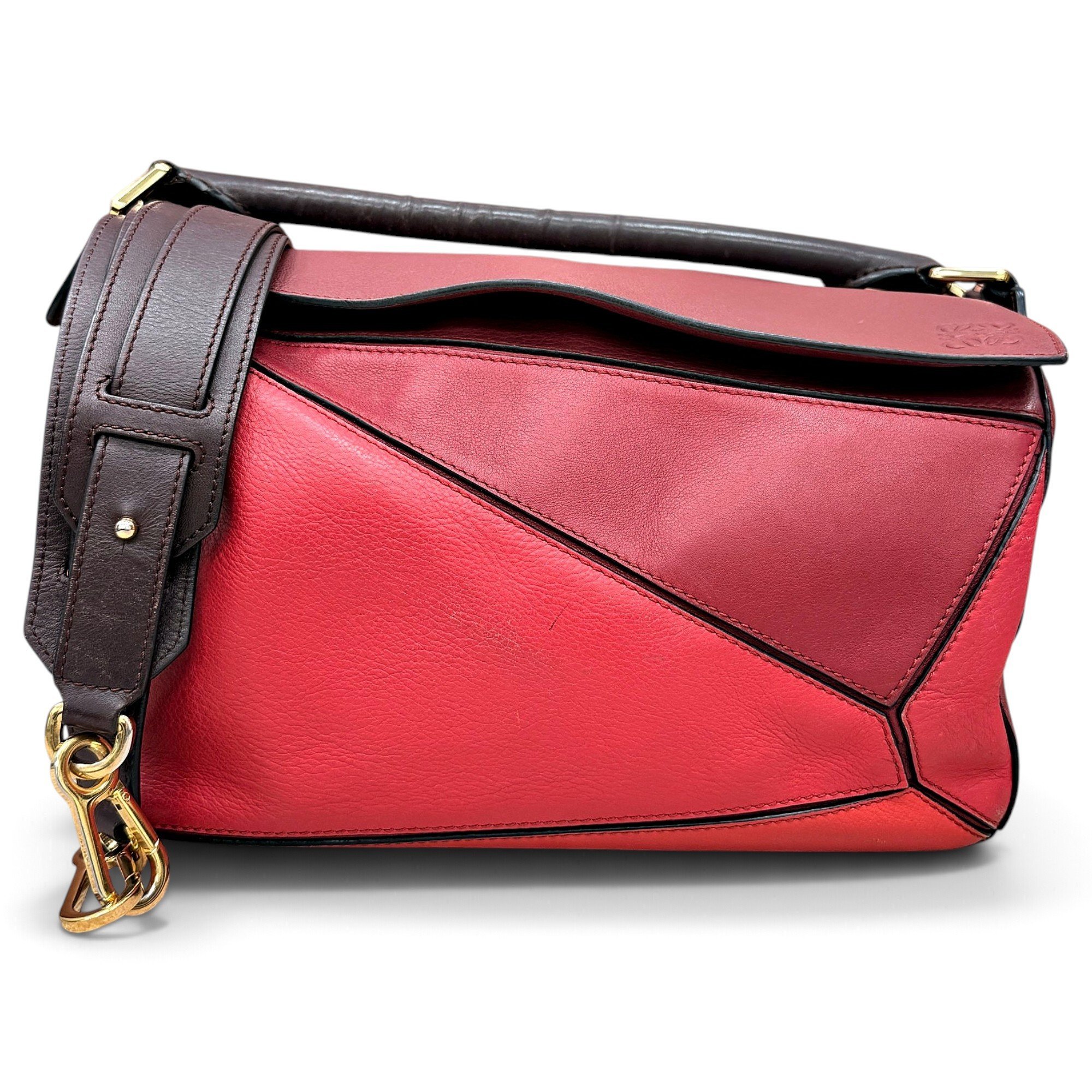 Puzzle leather handbag