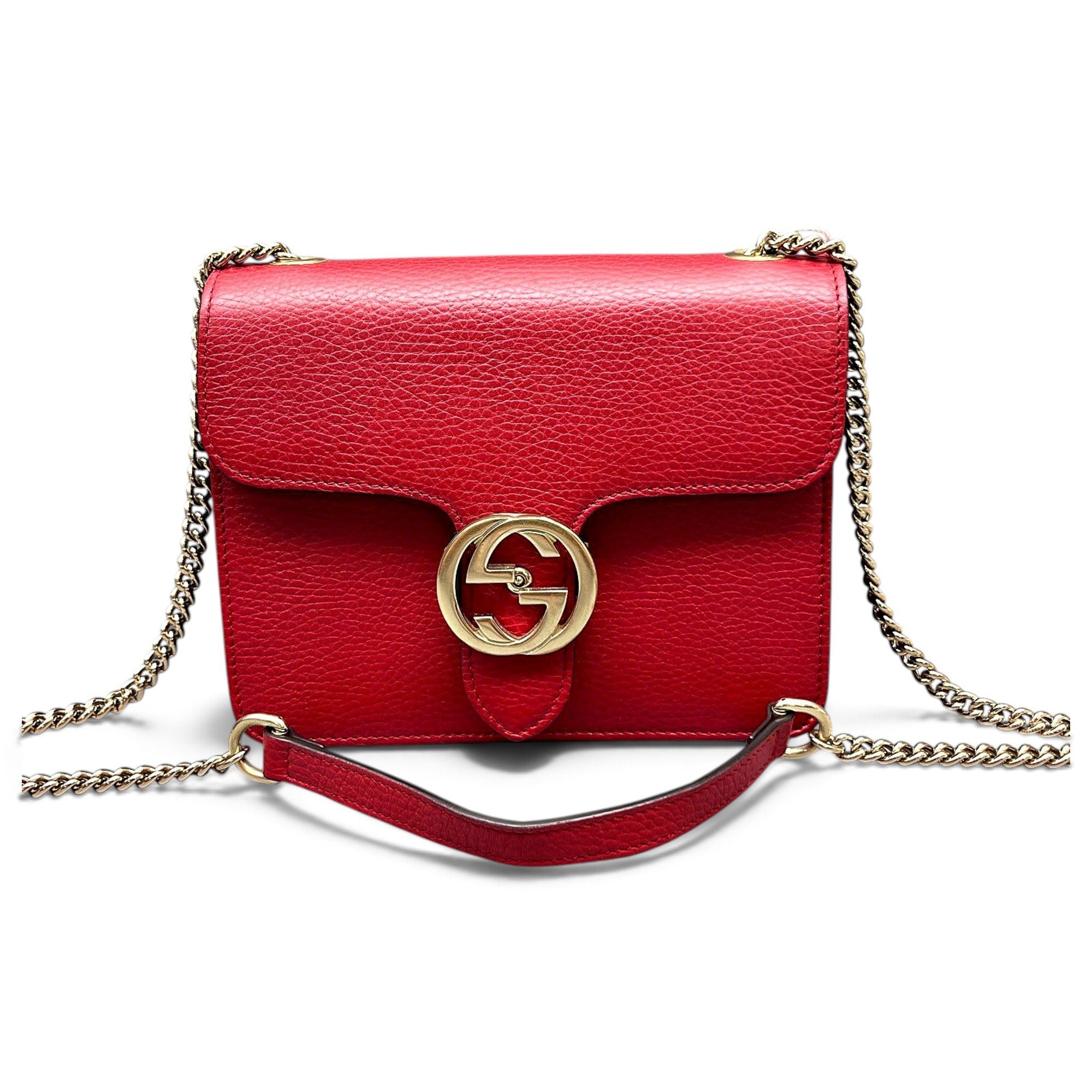 Interlocking leather handbag