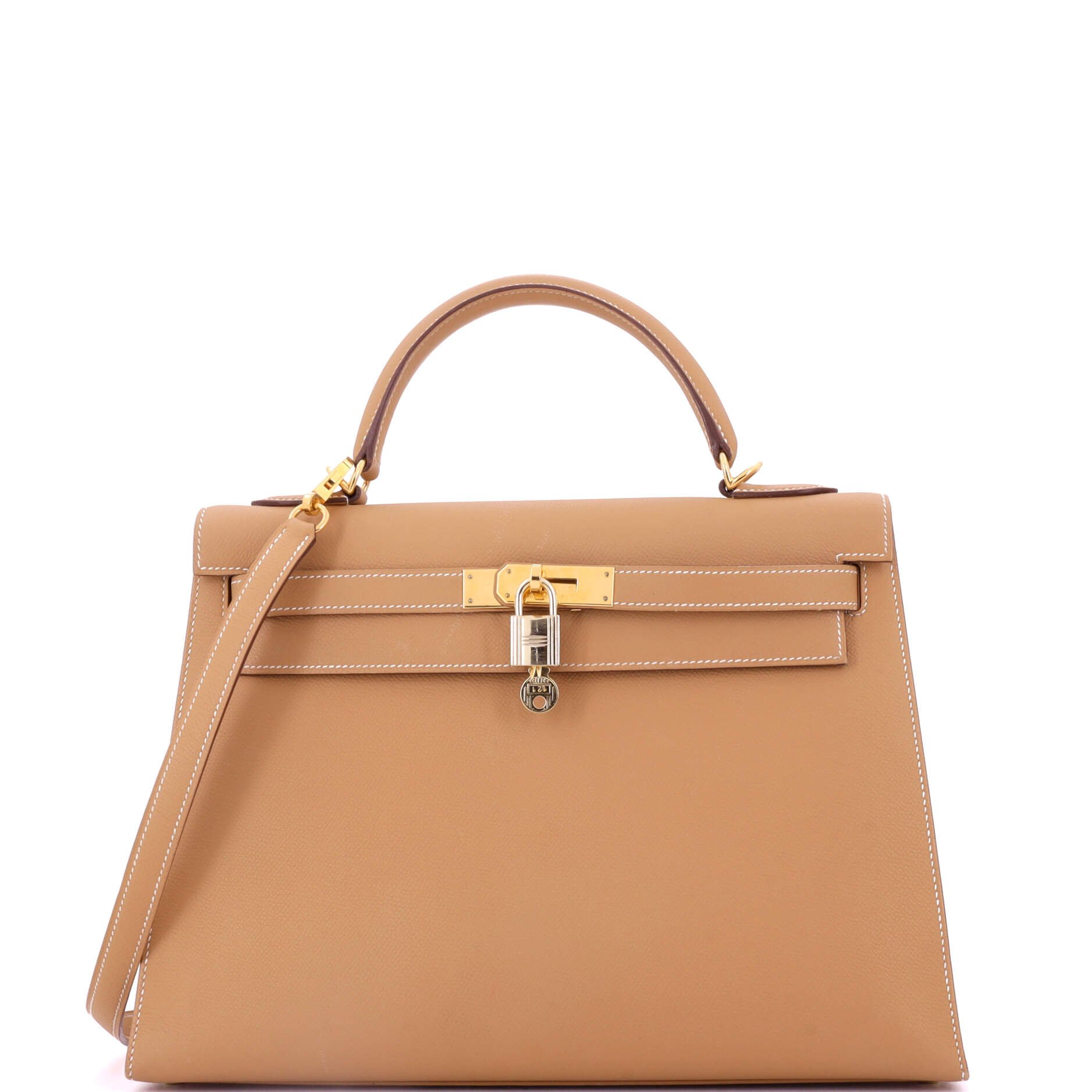 Hermes Kelly Handbag Natural Epsom with Gold Hardware 32