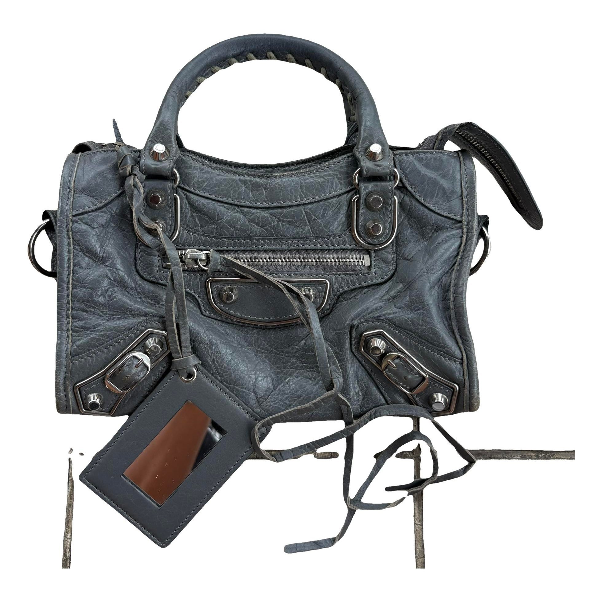 City leather handbag