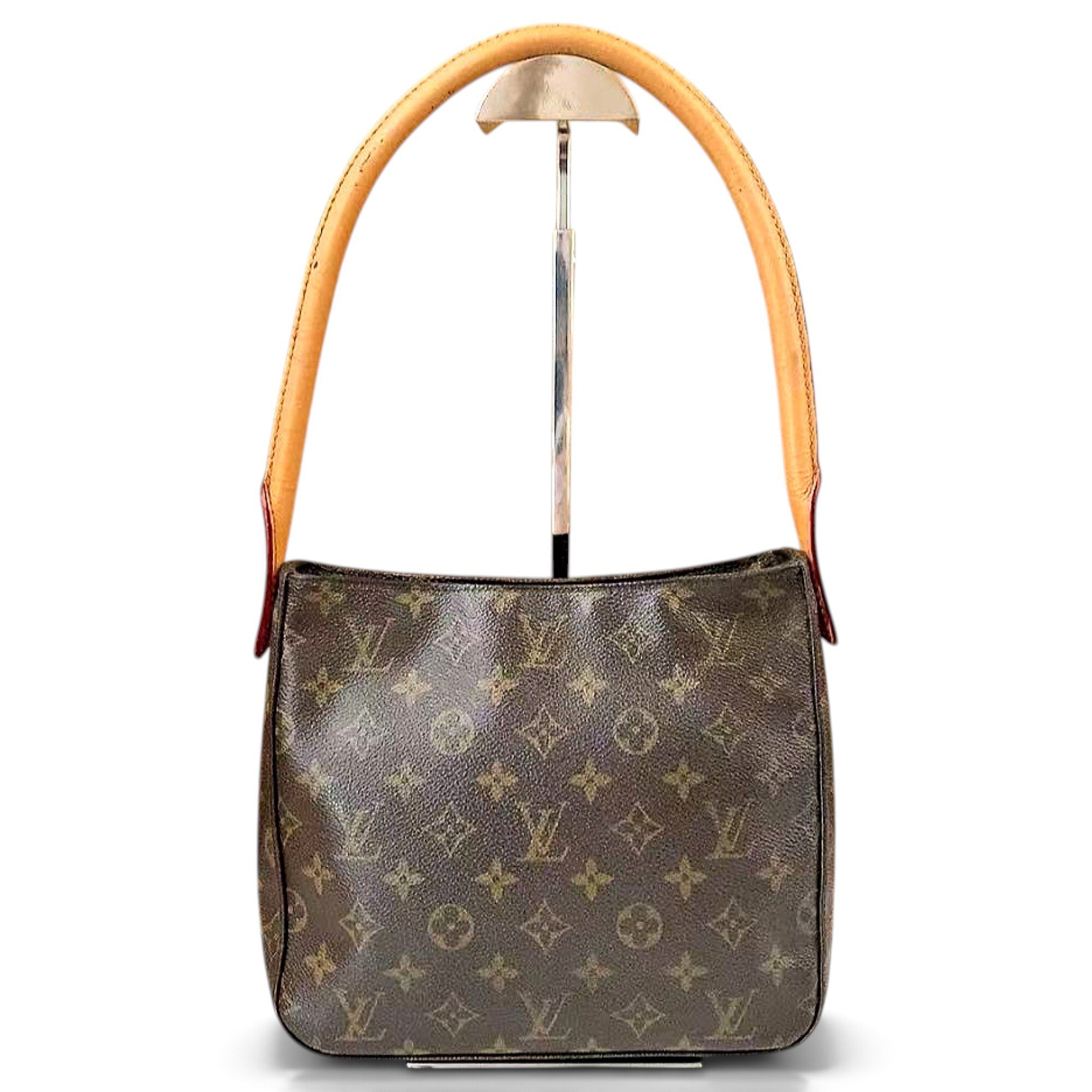 Looping leather handbag