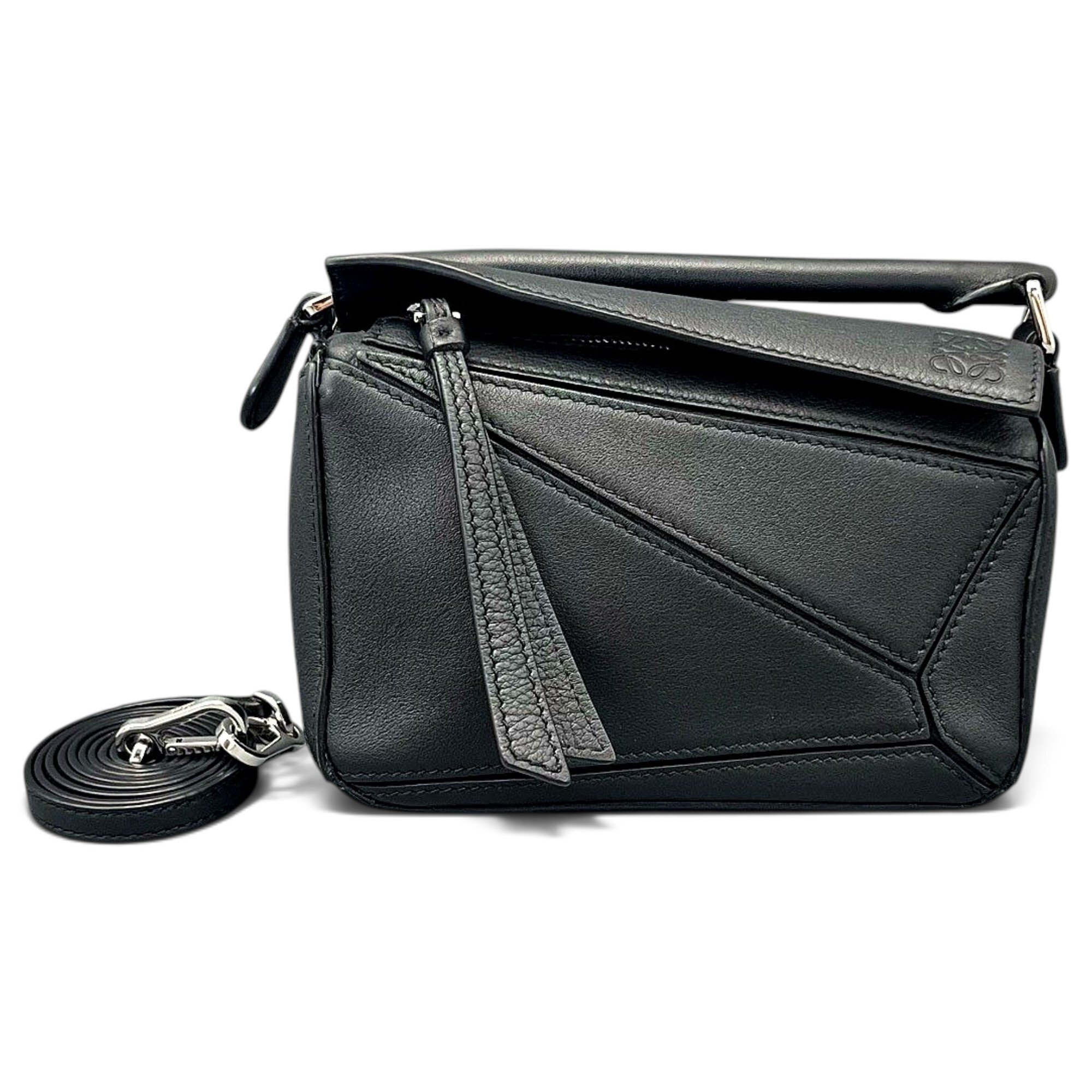 Puzzle leather handbag