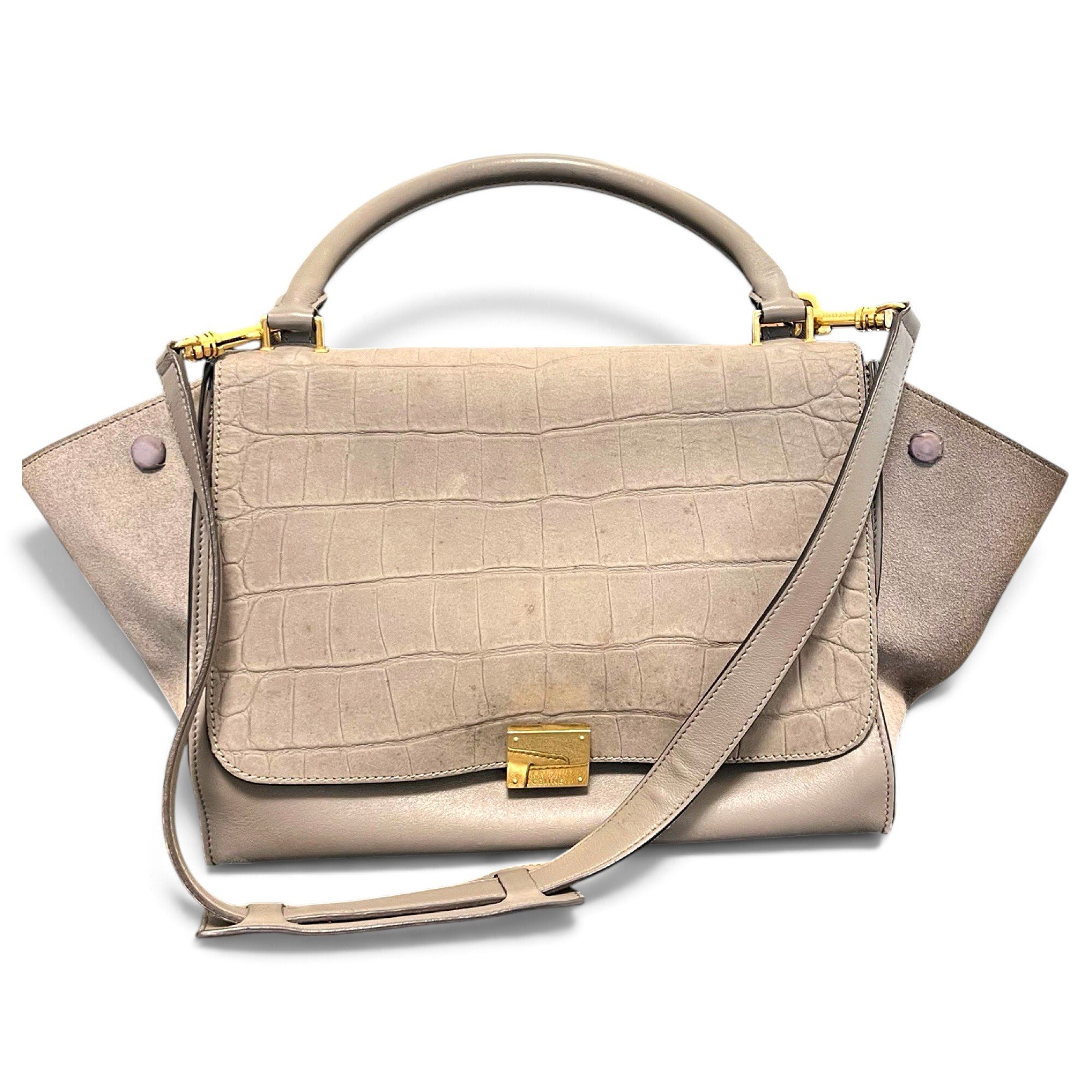 Trapèze leather handbag