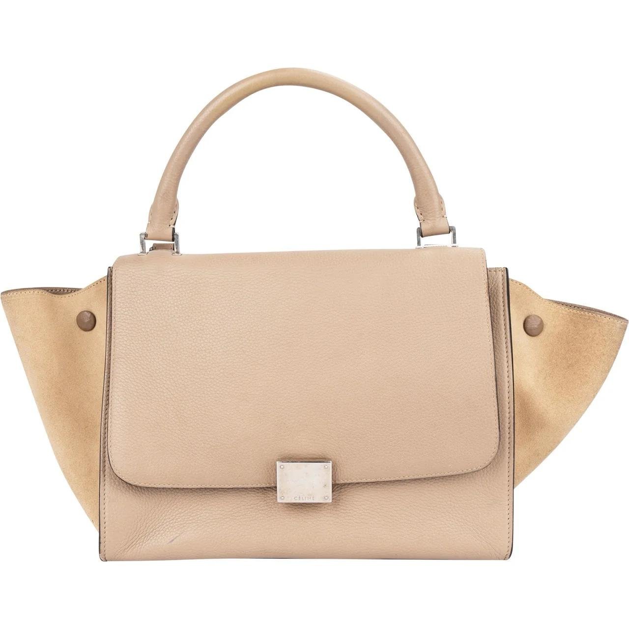 Trapèze leather handbag