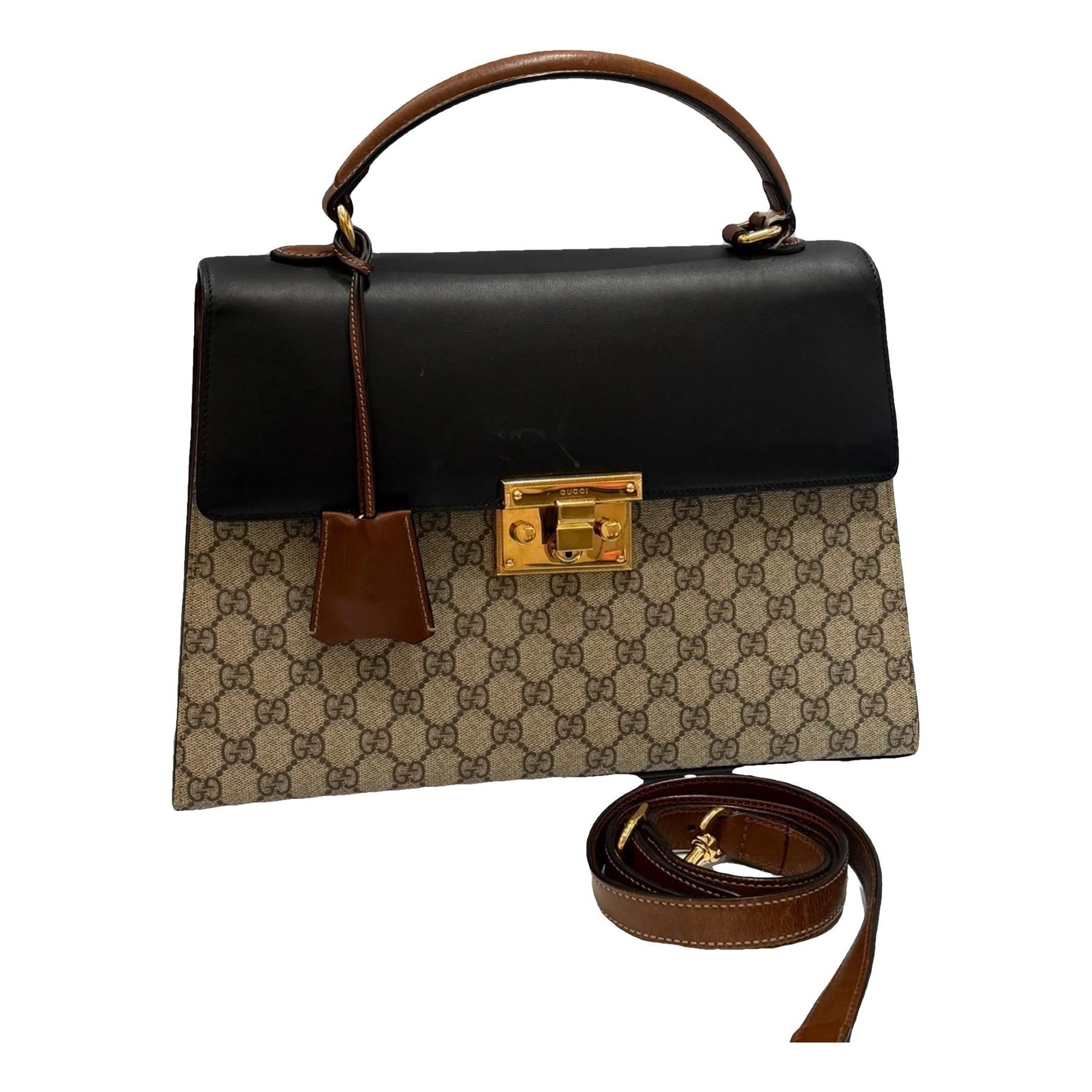 Padlock leather handbag