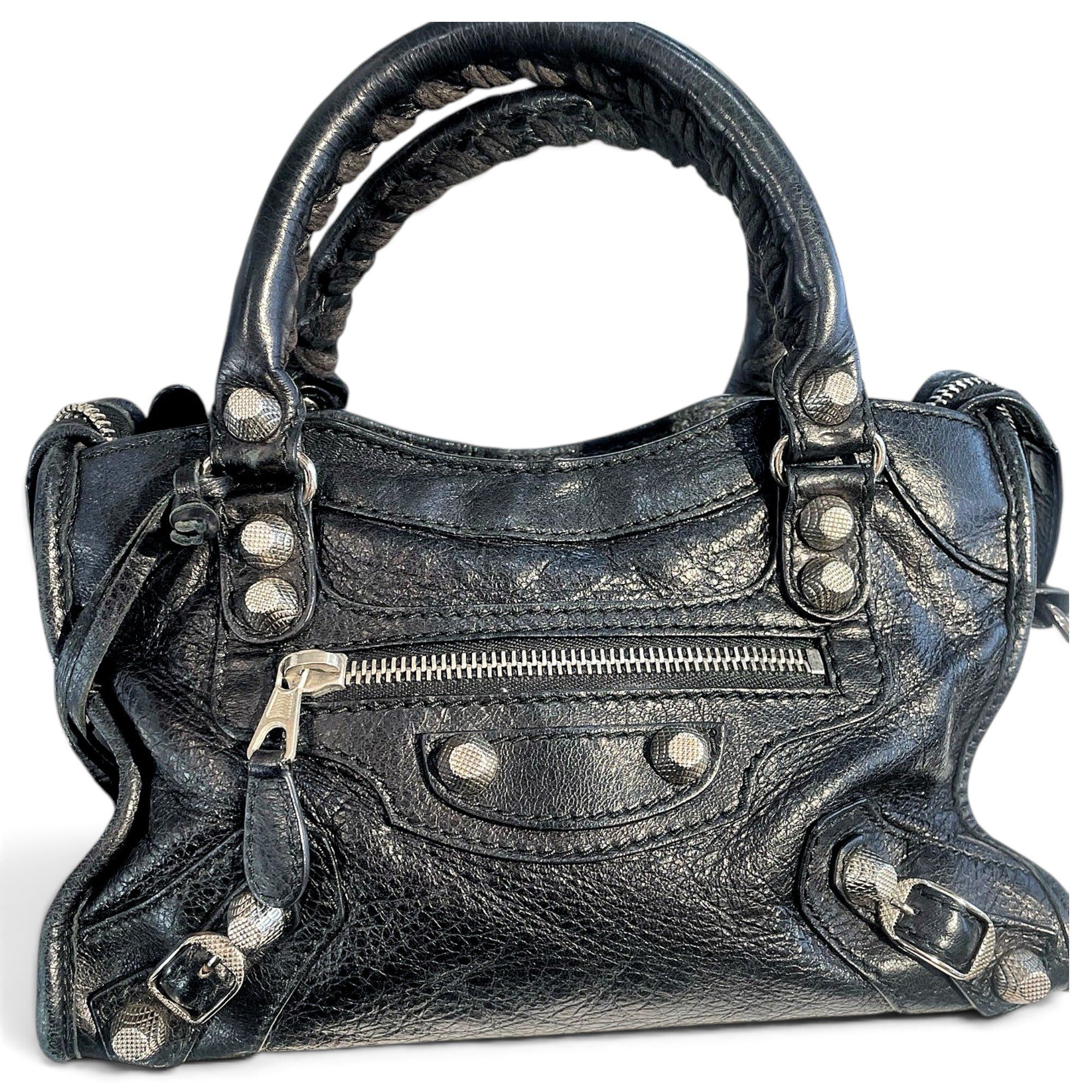City leather handbag