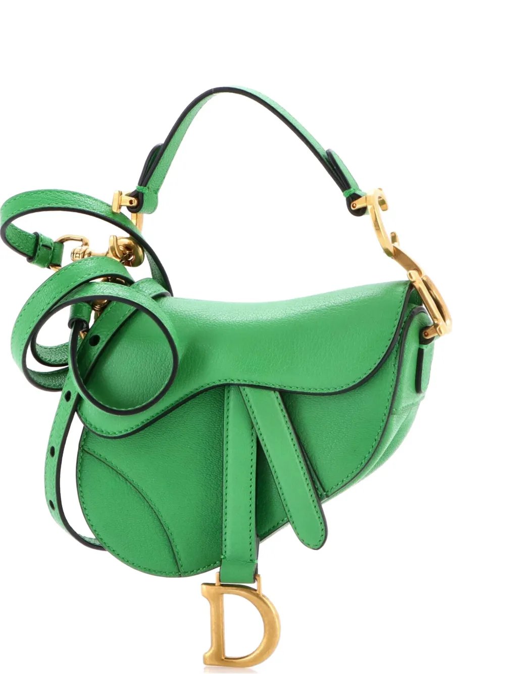 Saddle Handbag with Strap Leather Micro shoulder bag