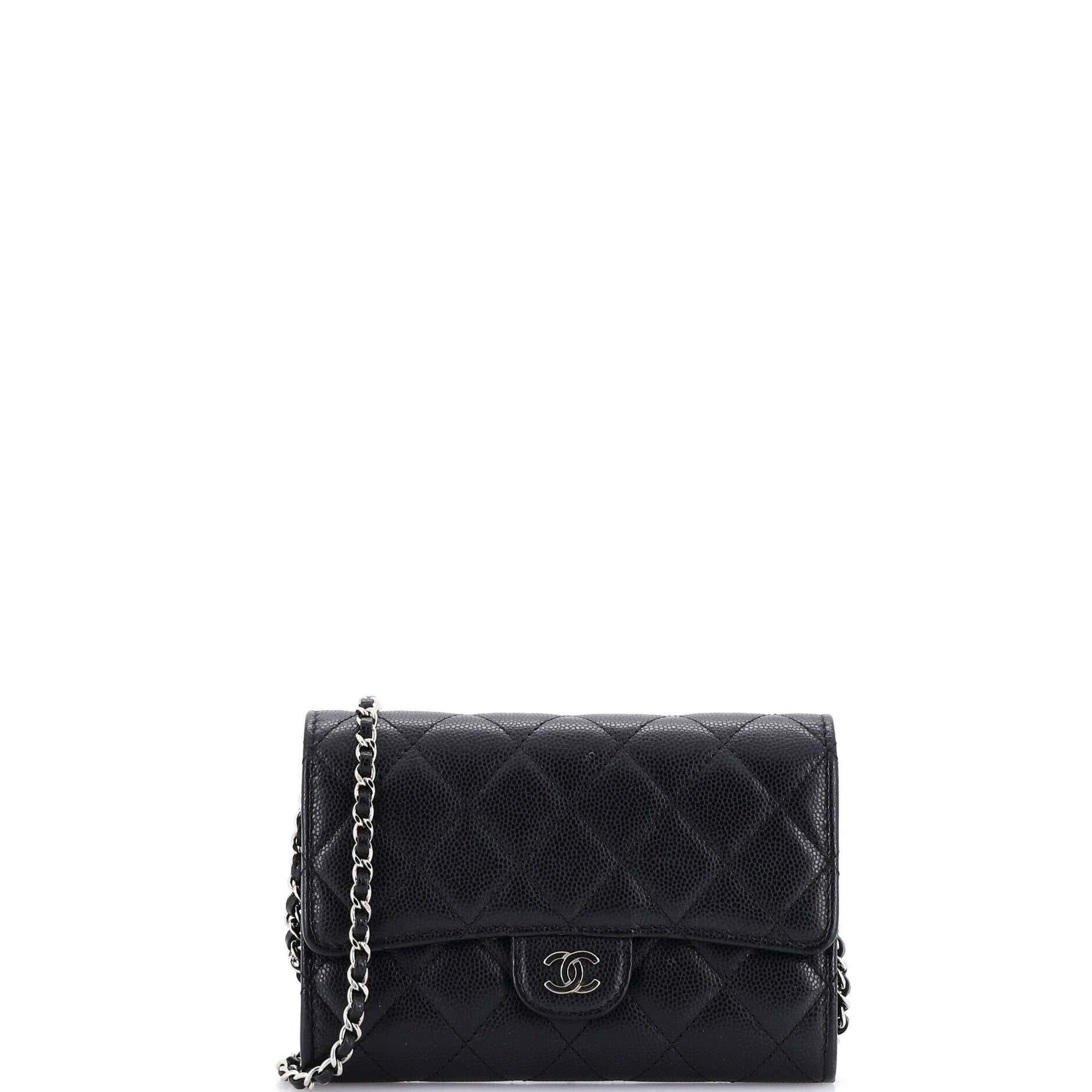 Classic Flap Wallet Crossbody Bag Quilted Caviar Mini