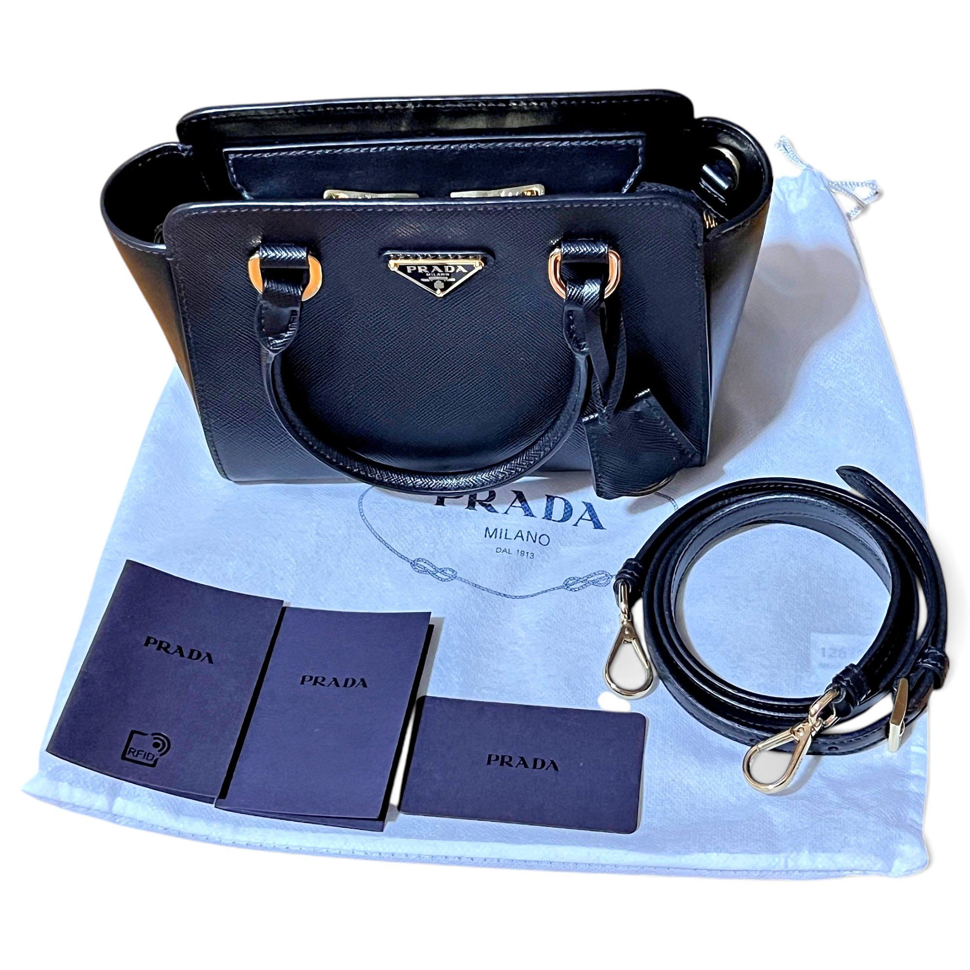 Double leather crossbody bag