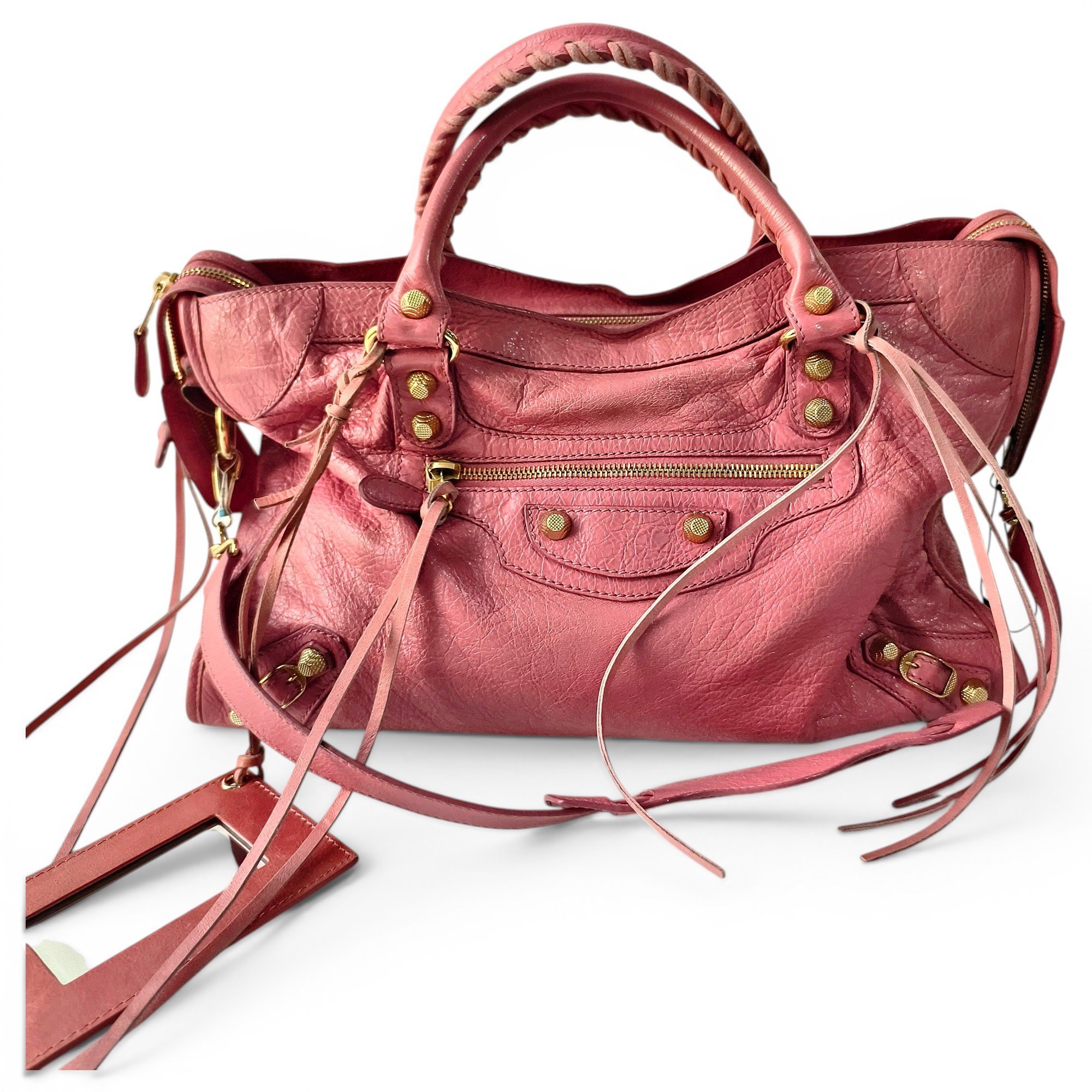 City leather handbag
