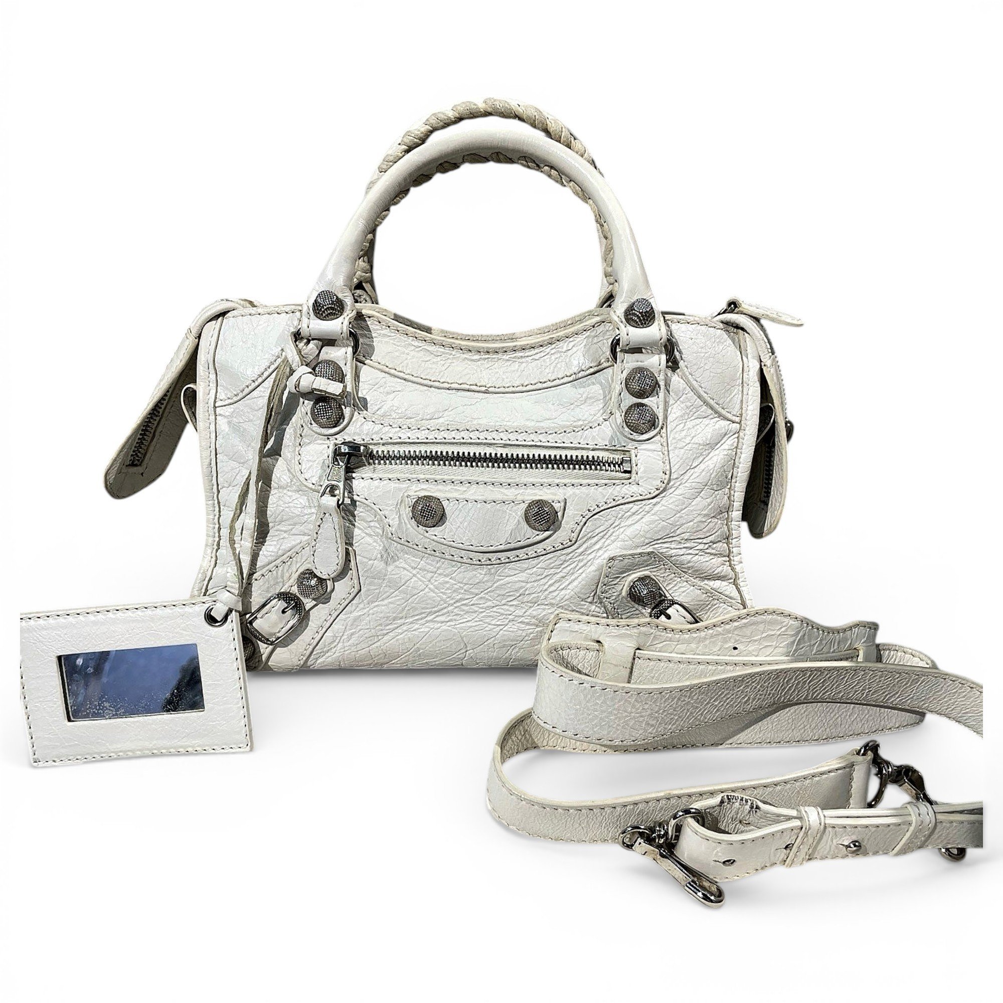 City leather handbag