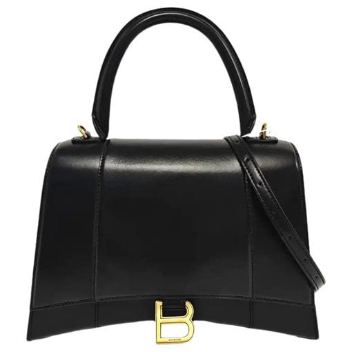 Hourglass leather handbag
