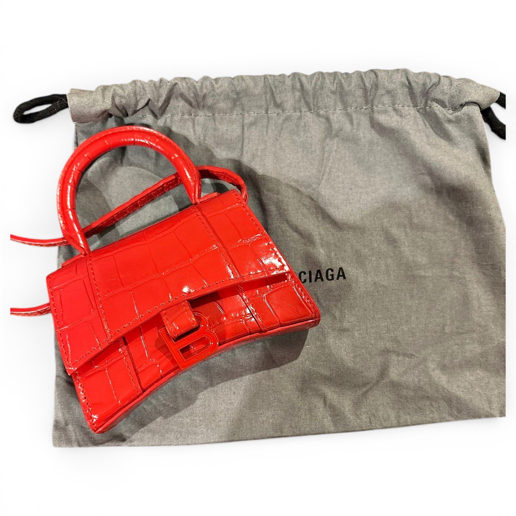 Hourglass leather mini bag