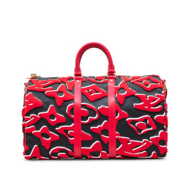 Louis Vuitton Red, White, and Black Tufted Monogram Canvas LVxUF Keepall Bandoulière 45 Gold Hardware, 2020