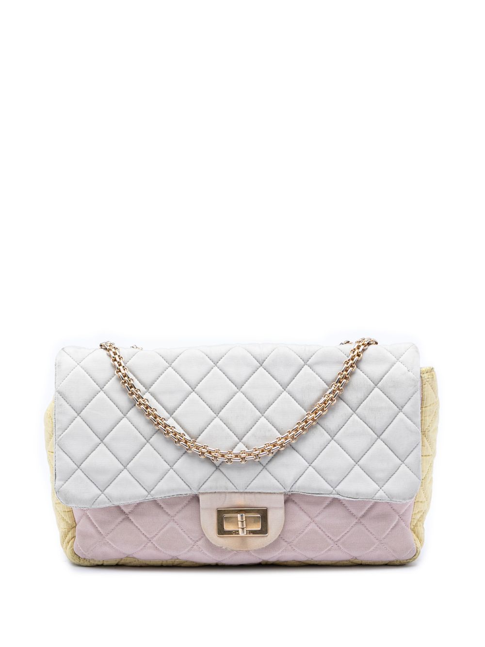 2008-2009 Tricolor Quilted Grosgrain Satin Reissue 2.55 Single Flap 227 shoulder bag