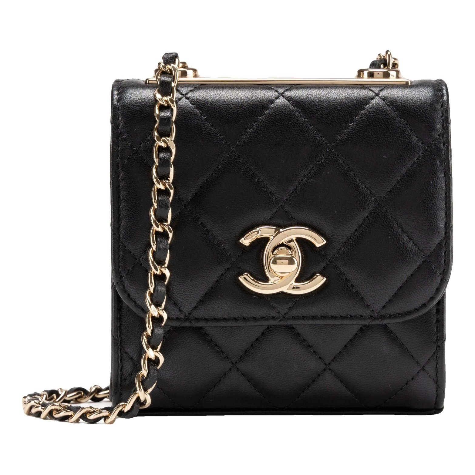 Trendy CC leather crossbody bag
