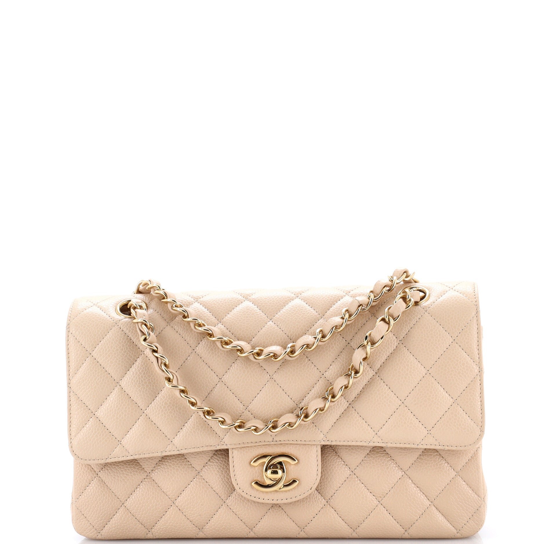 Classic Double Flap Bag Quilted Caviar Medium