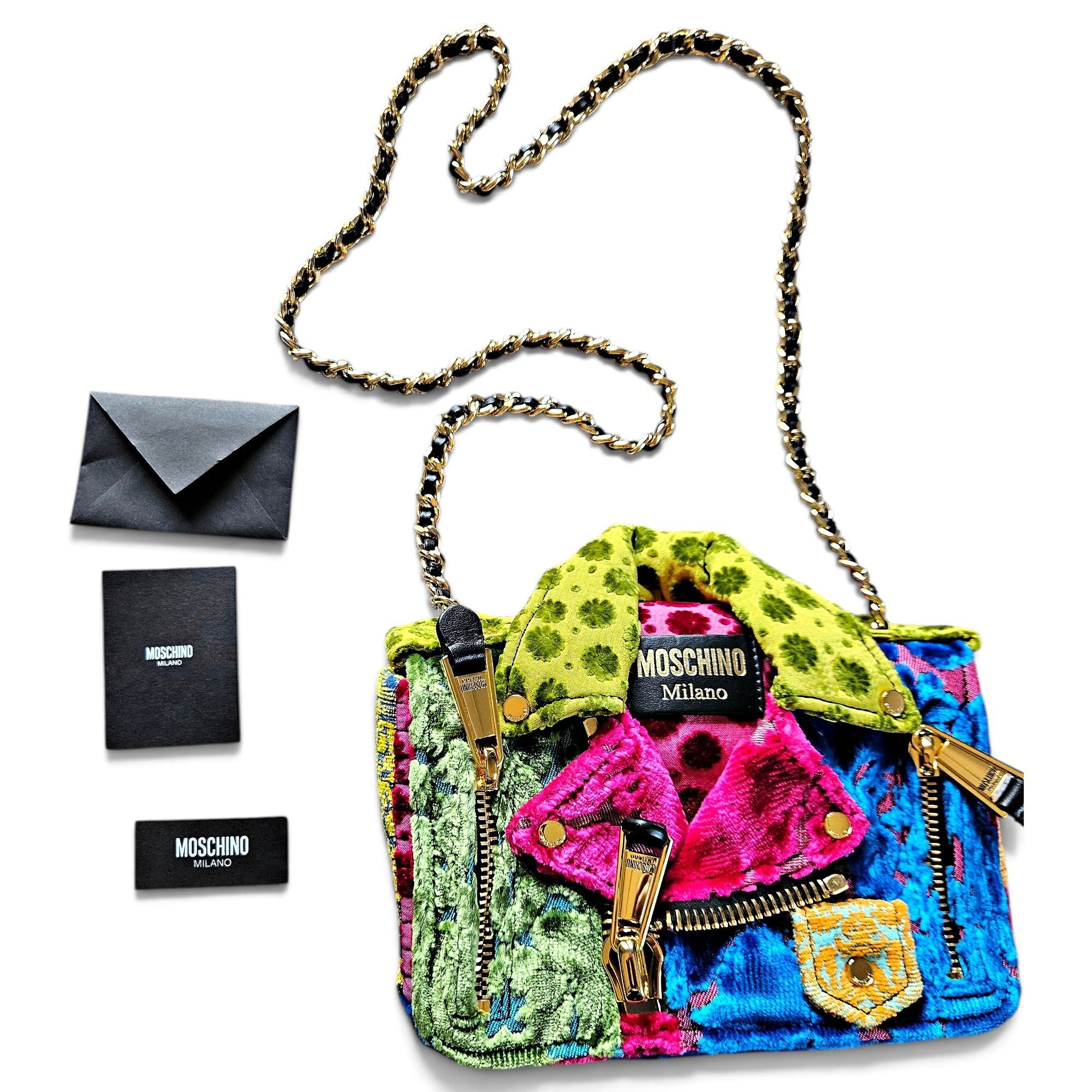 Biker velvet crossbody bag