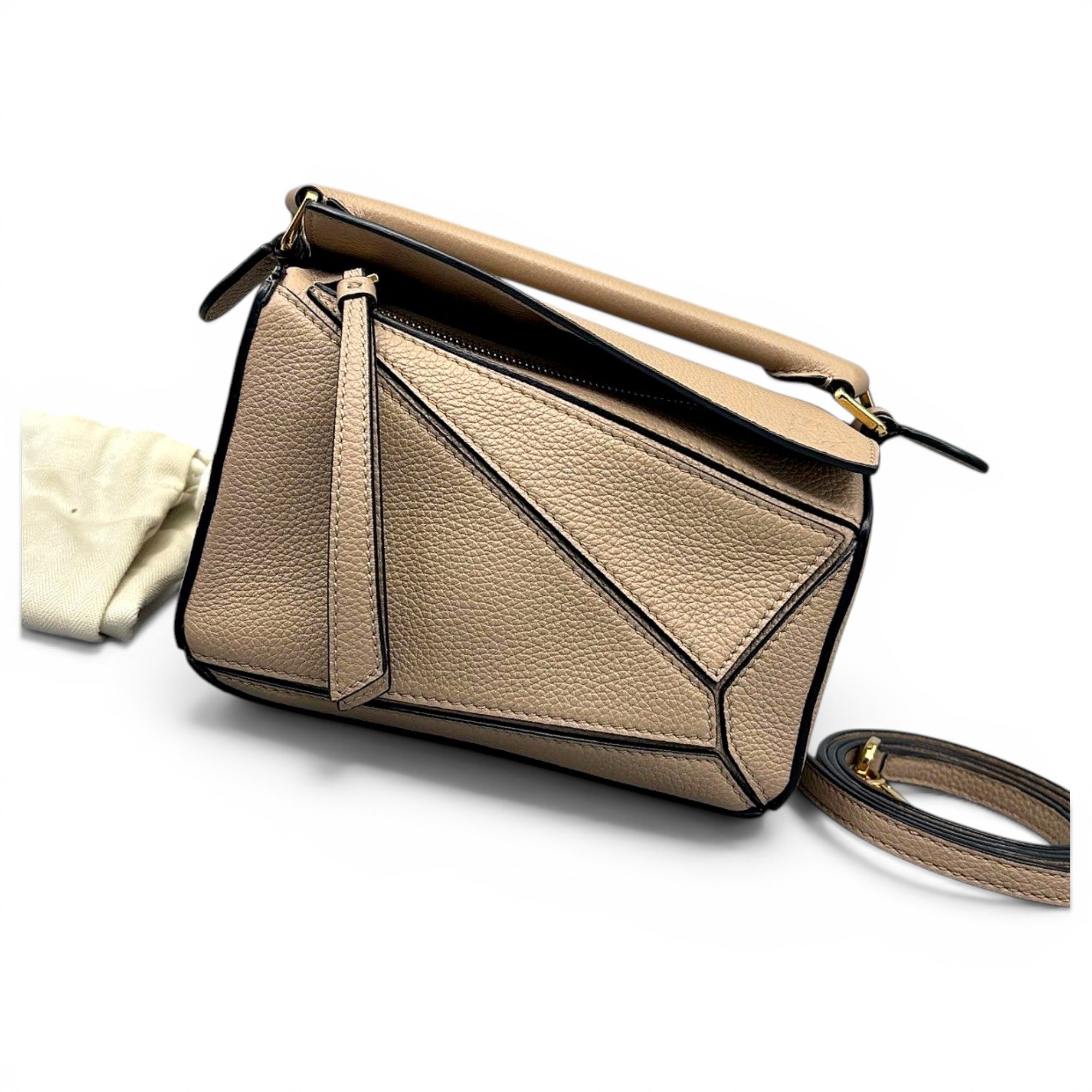 Puzzle leather handbag