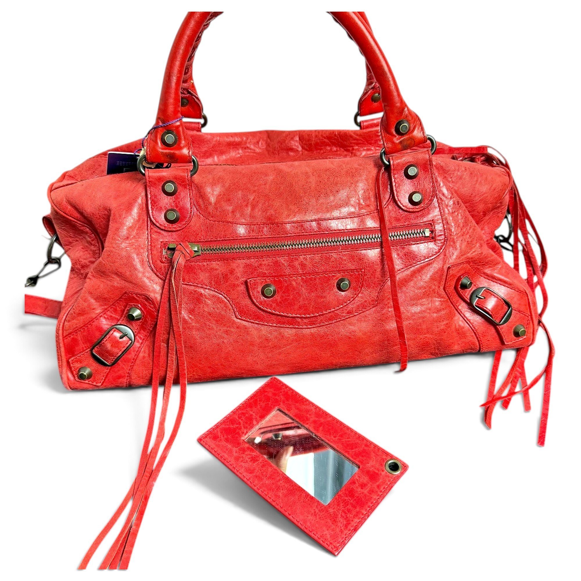 City leather handbag