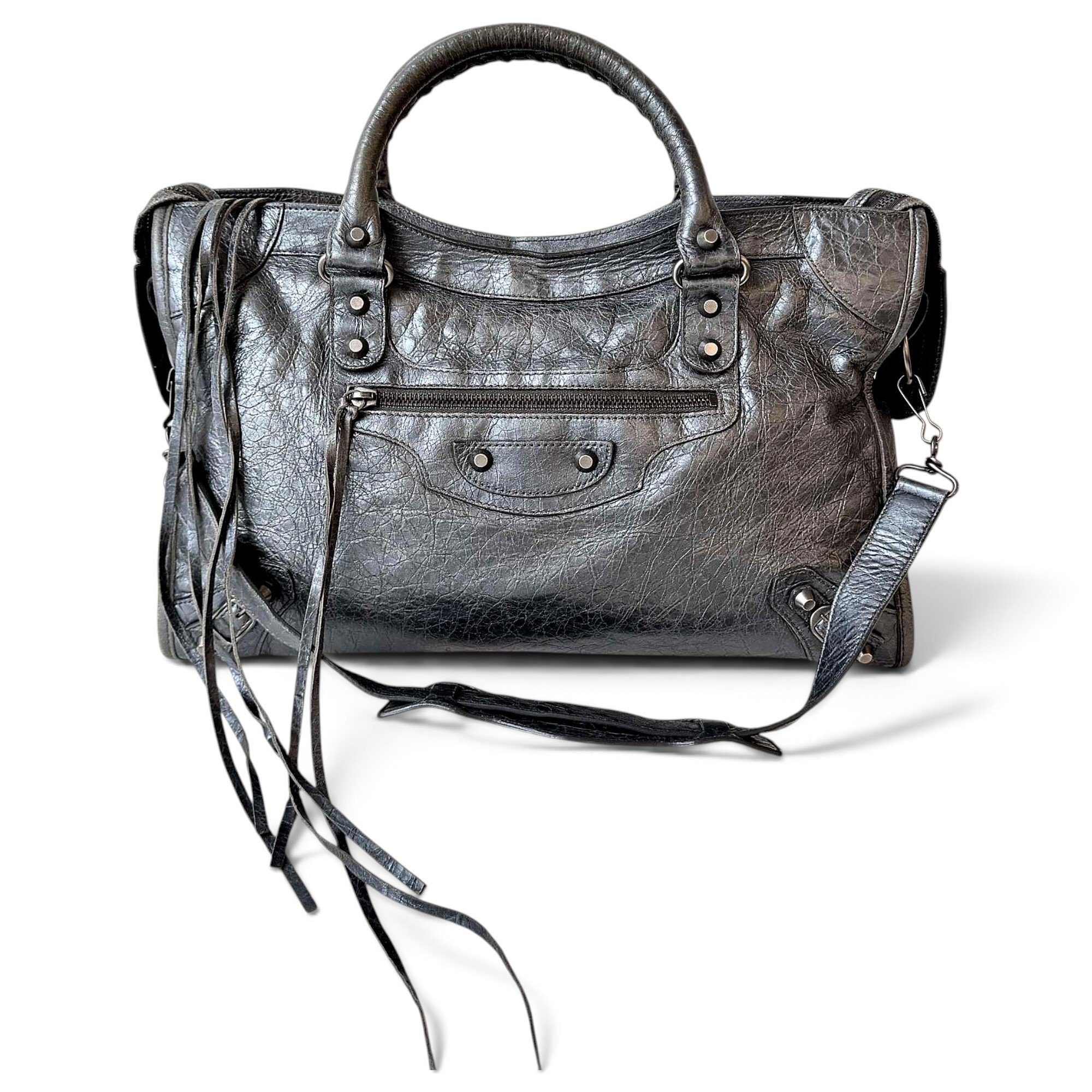 City leather handbag