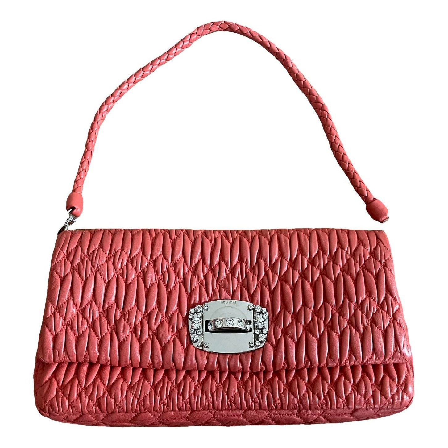 Miu Crystal leather handbag