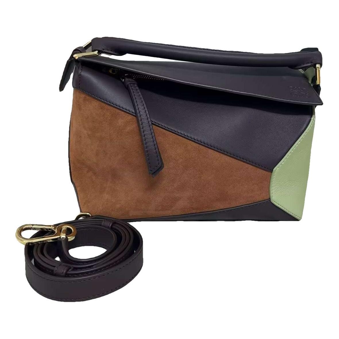 Puzzle leather handbag