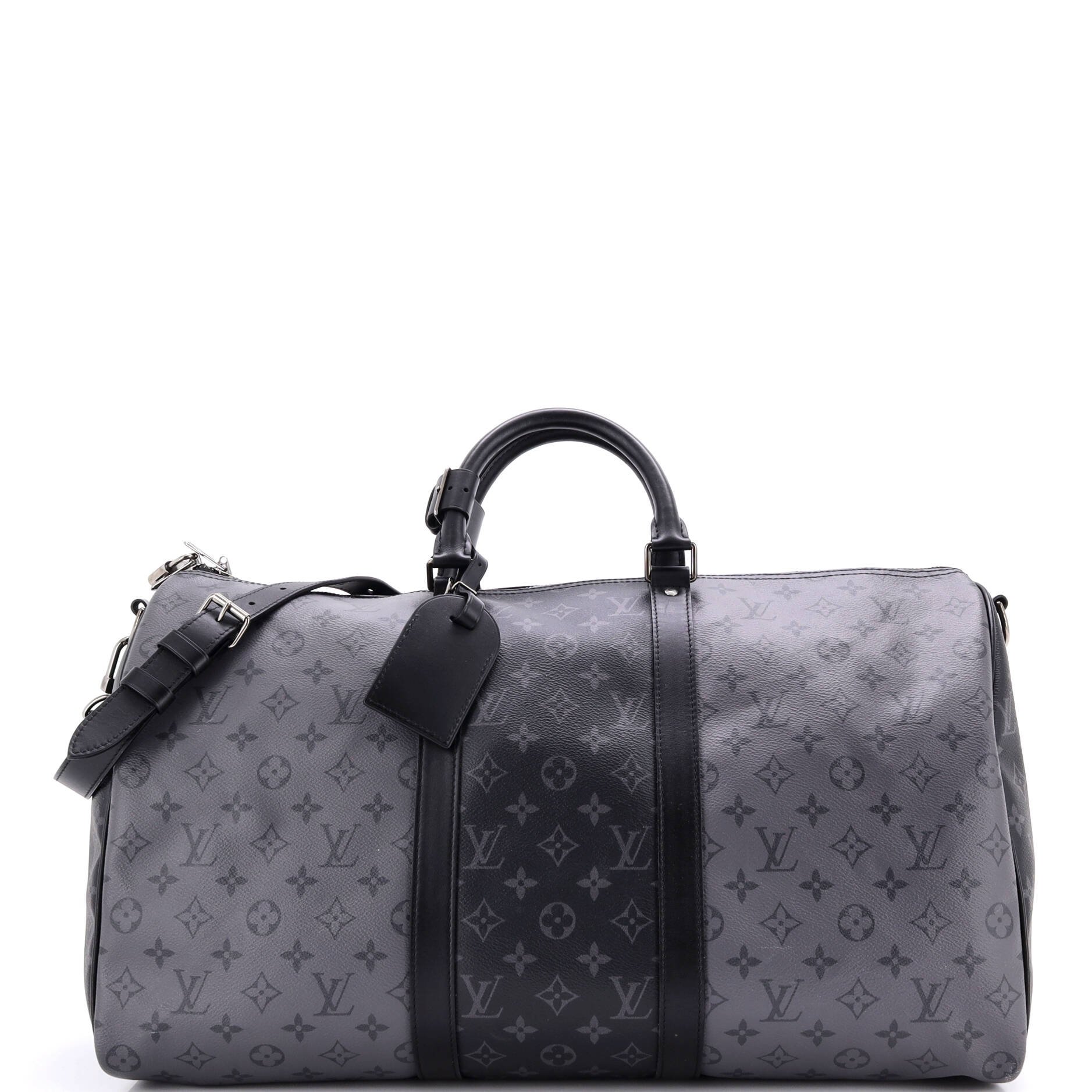Keepall Bandouliere Bag Reverse Monogram Eclipse Canvas 50