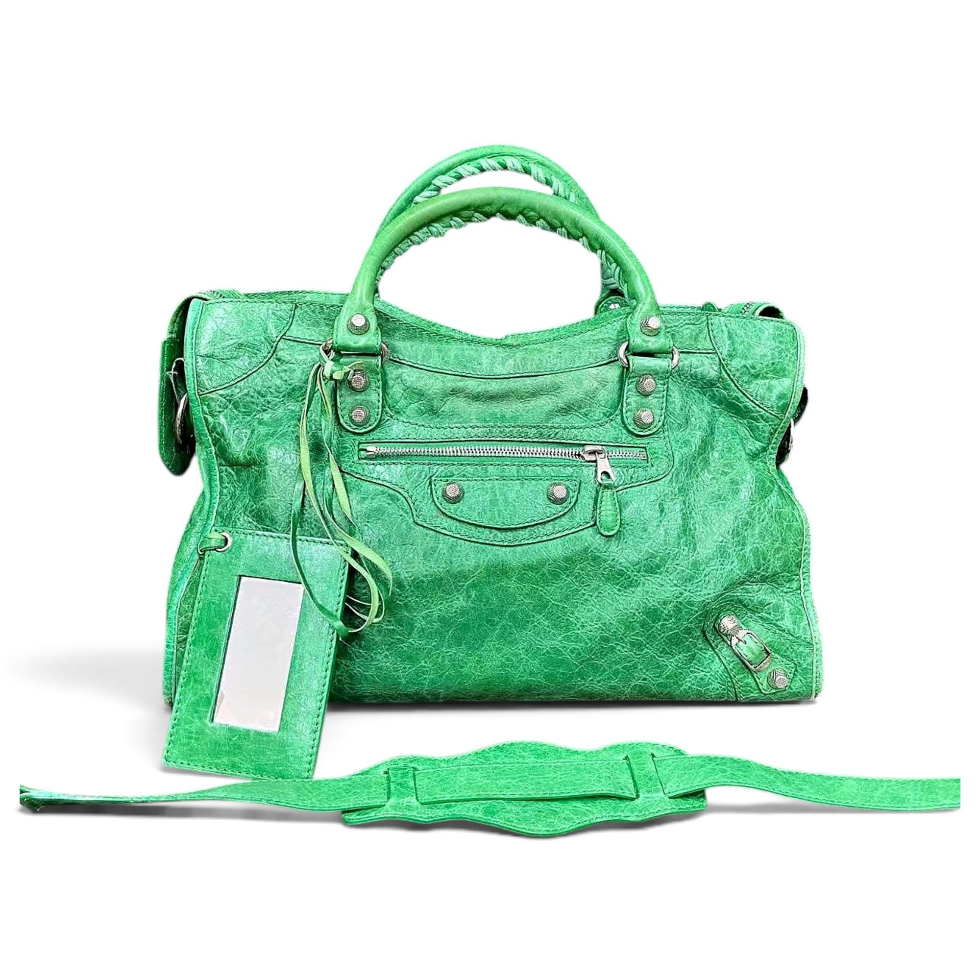 City leather handbag