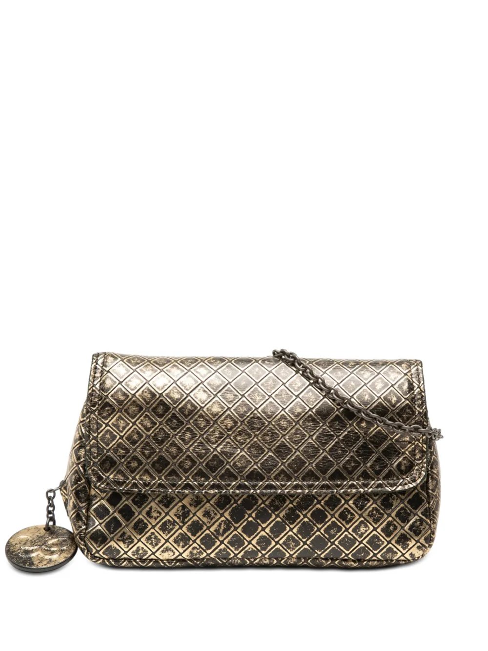 2012-2026 Metallic Calfskin Intrecciomirage Chain Flap crossbody bag