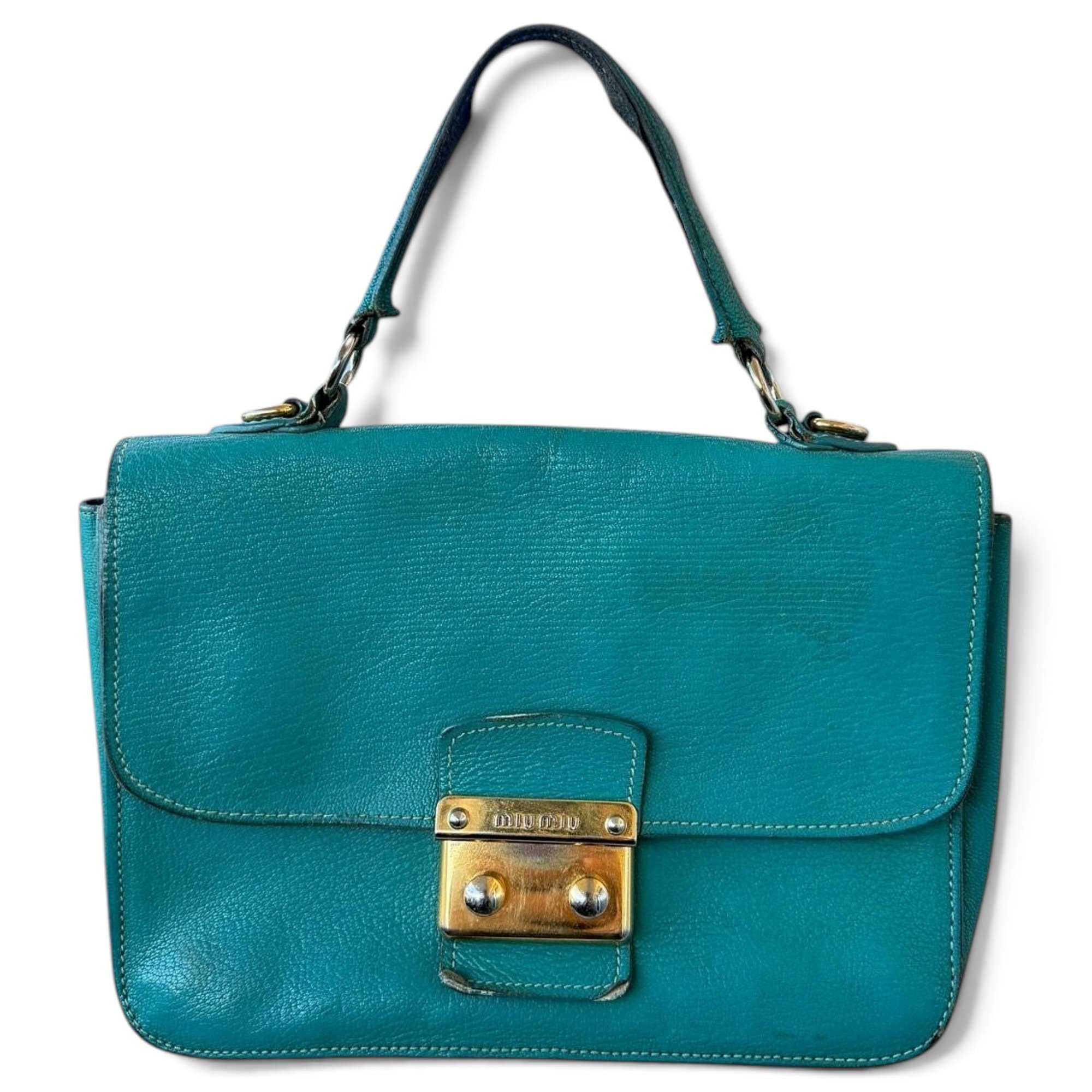Madras leather handbag