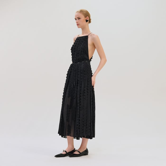Bleu Noir Embroidered Long Dress