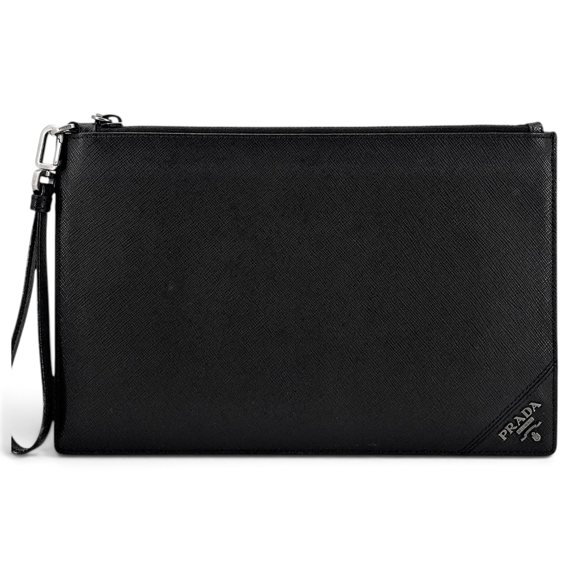 Triangle leather clutch bag