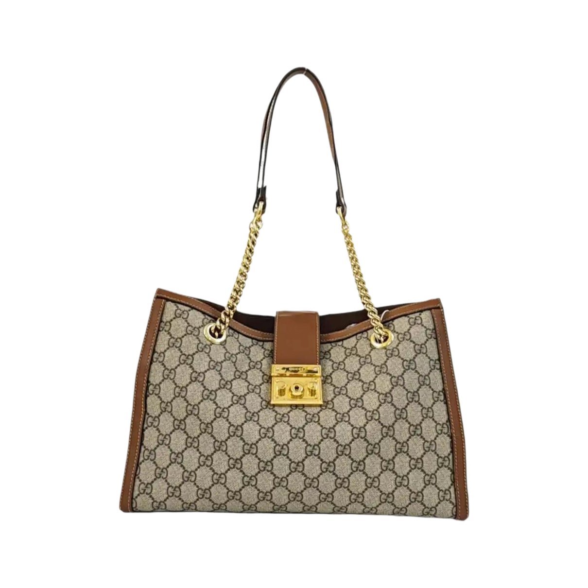 Padlock leather handbag
